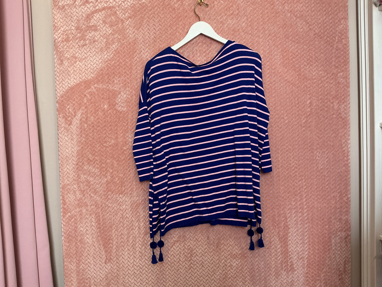 Lilly Pulitzer NWT Elba Sweater Twilight Blue Coastal Shell Stripe - Size XS