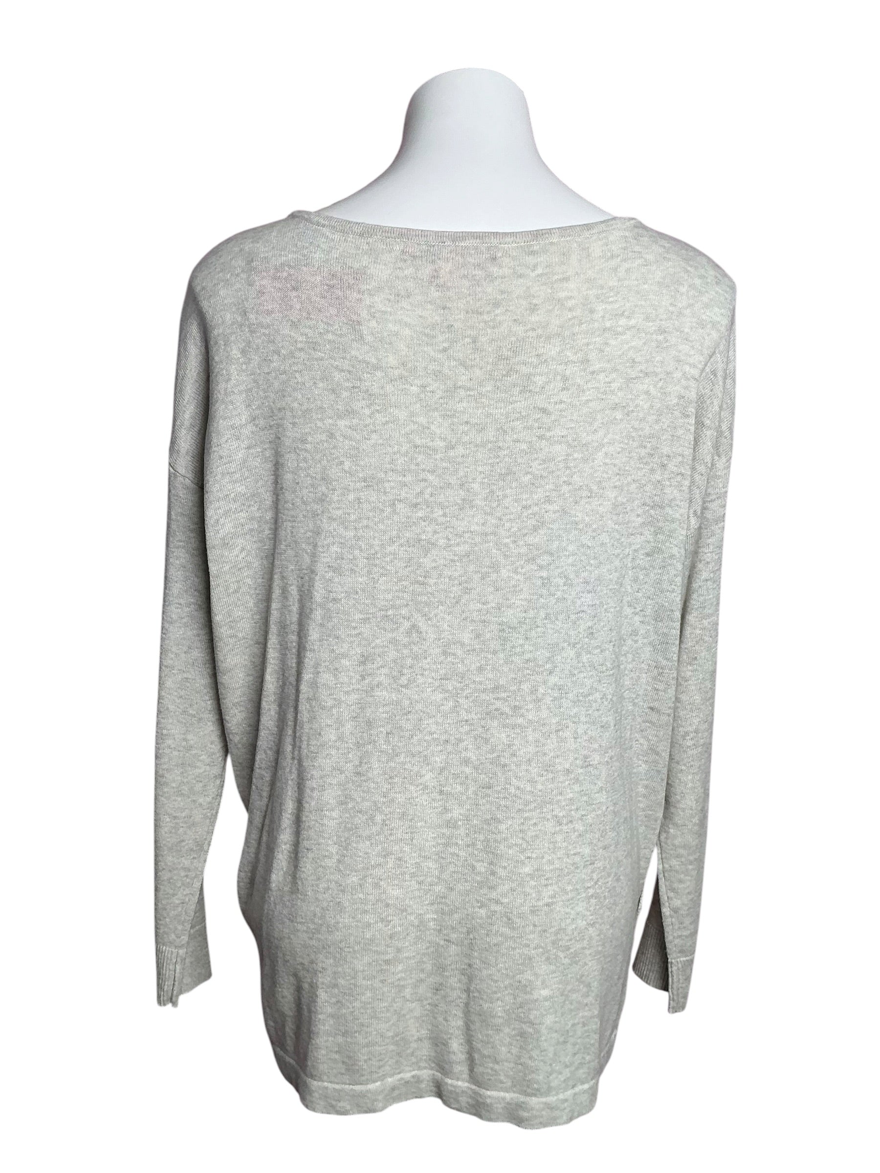 Lilly Pulitzer Caralynn Sweater Heathered Seaside Grey Flamingo Intarsia - Size M