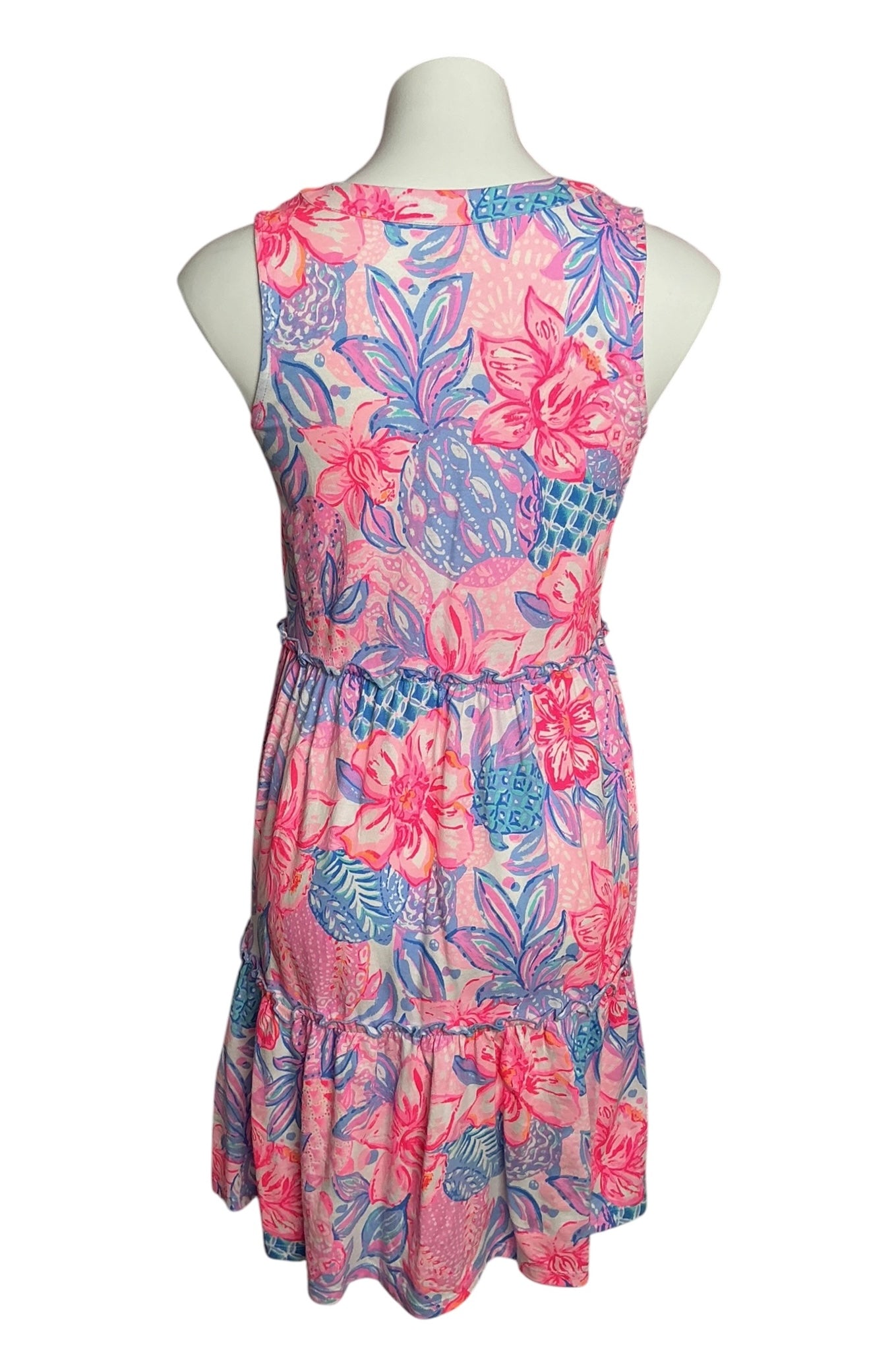 Lilly Pulitzer Lorina V-Neck Dress Pink Isle Snappy Turtle - Size XS