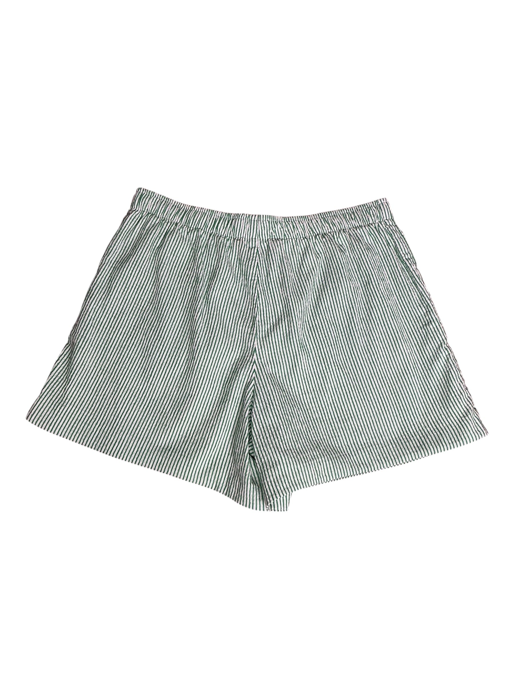 Lilly Pulitzer Ocean View Shorts Green and White Seersucker Stripe - Size M