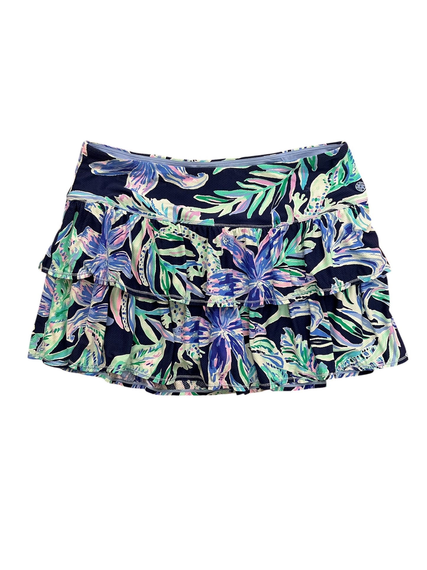 Lilly Pulitzer Luxletic Althea Active Skort High Tide Navy Ready Set Gecko - Size L
