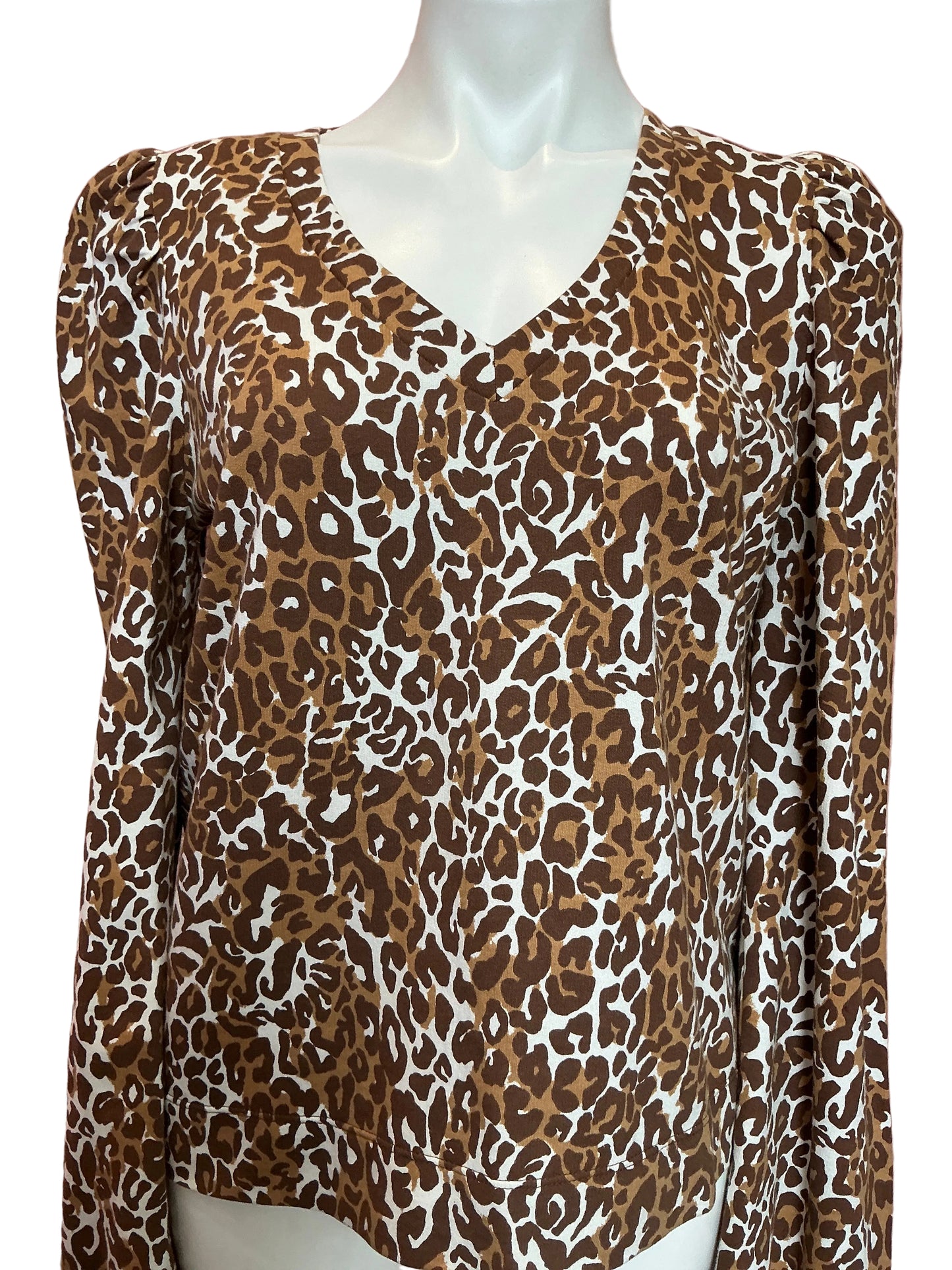 Lilly‎ Pulitzer Jansen V-Neck Top My Favorite Spot Chocolate - Size M