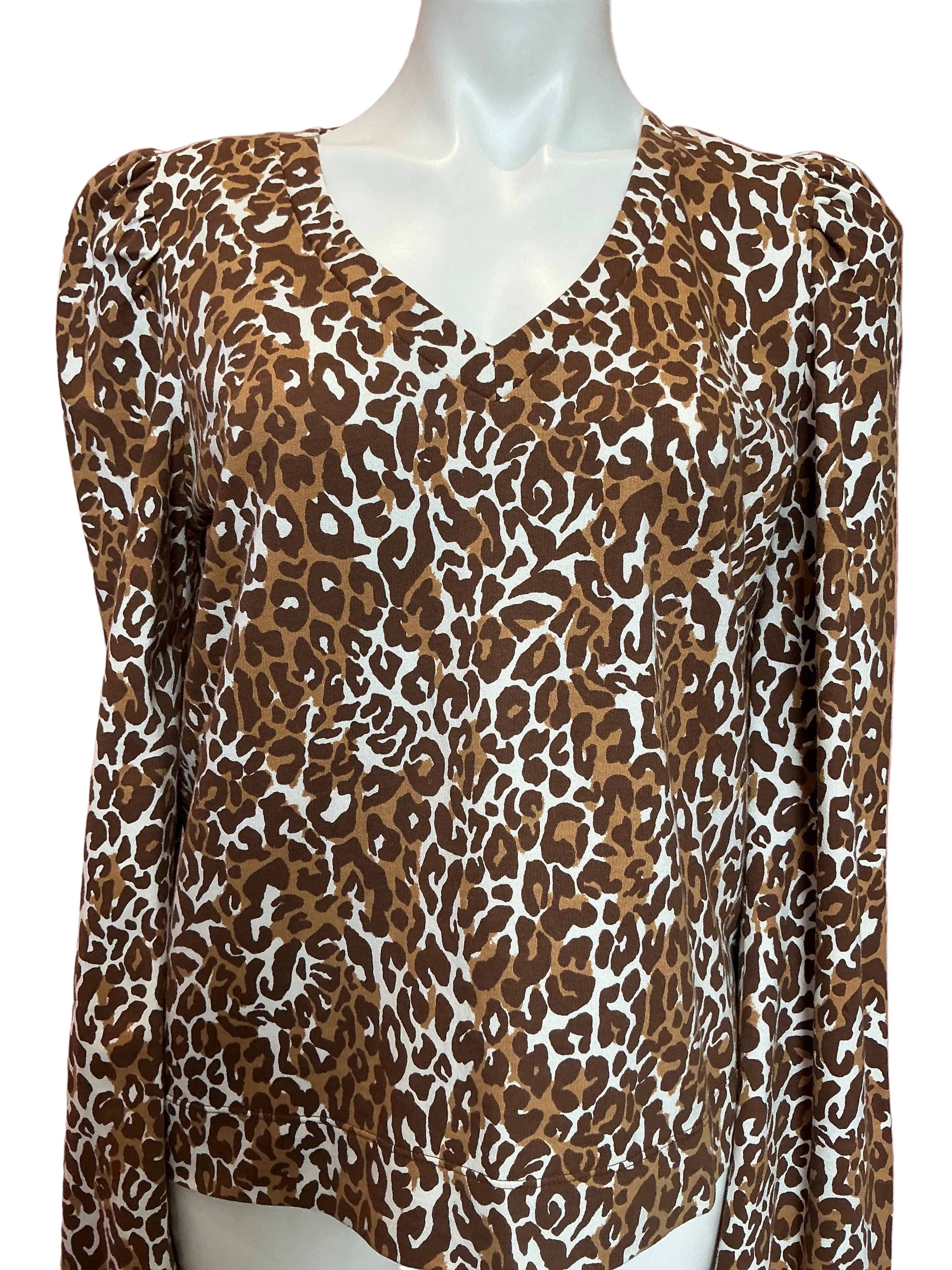 Lilly‎ Pulitzer Jansen V-Neck Top My Favorite Spot Chocolate - Size M