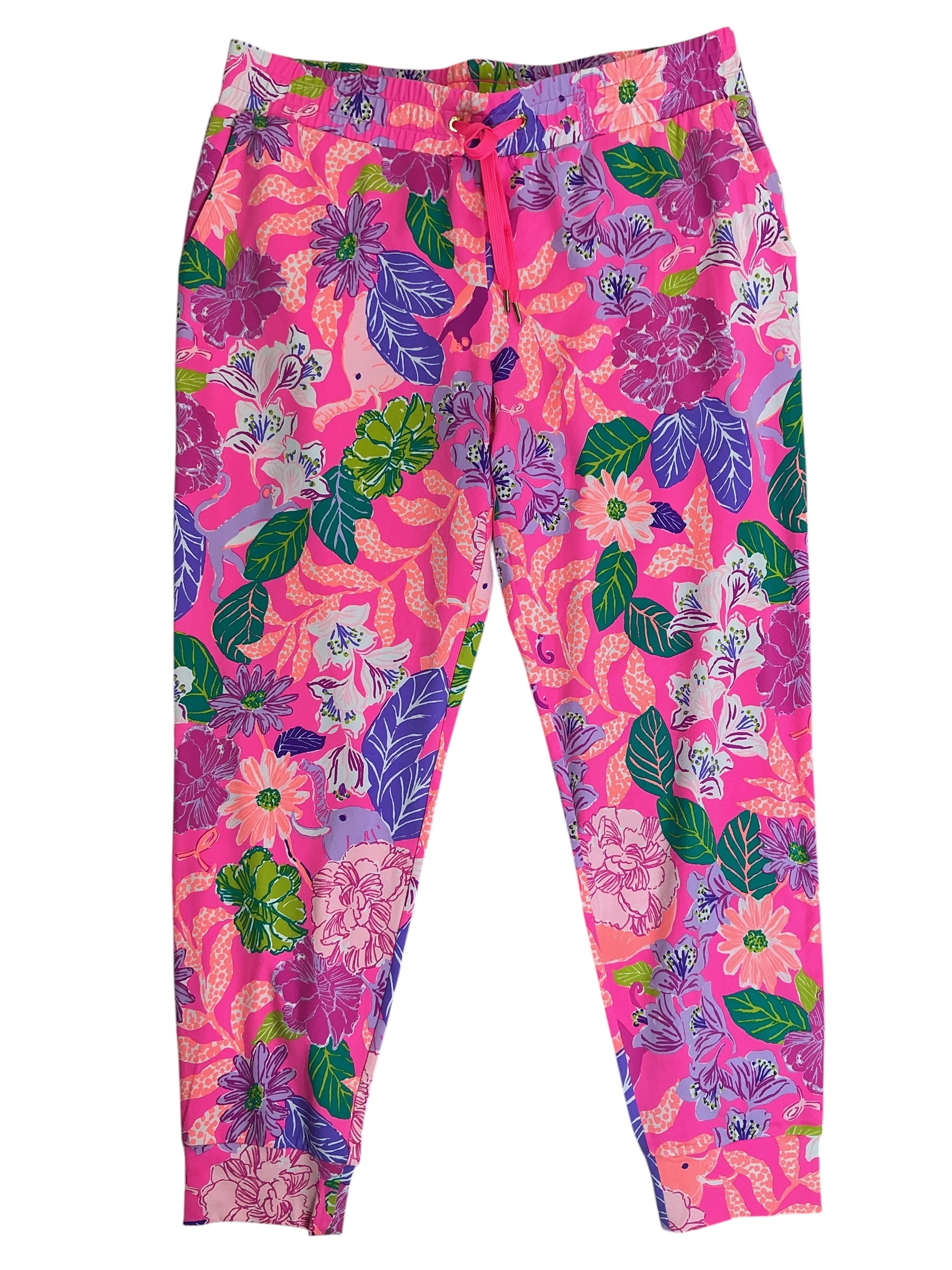Lilly Pulitzer NWT Lillabeth UPF 50+ Pants Pink Isle Best Of Friends - Size M