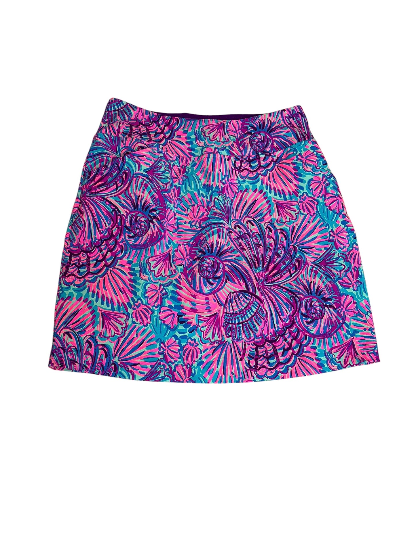 Lilly Pulitzer UPF 50+ Luxletic Monica Skort Turquoise Oasis Shelleidoscope - Size 00