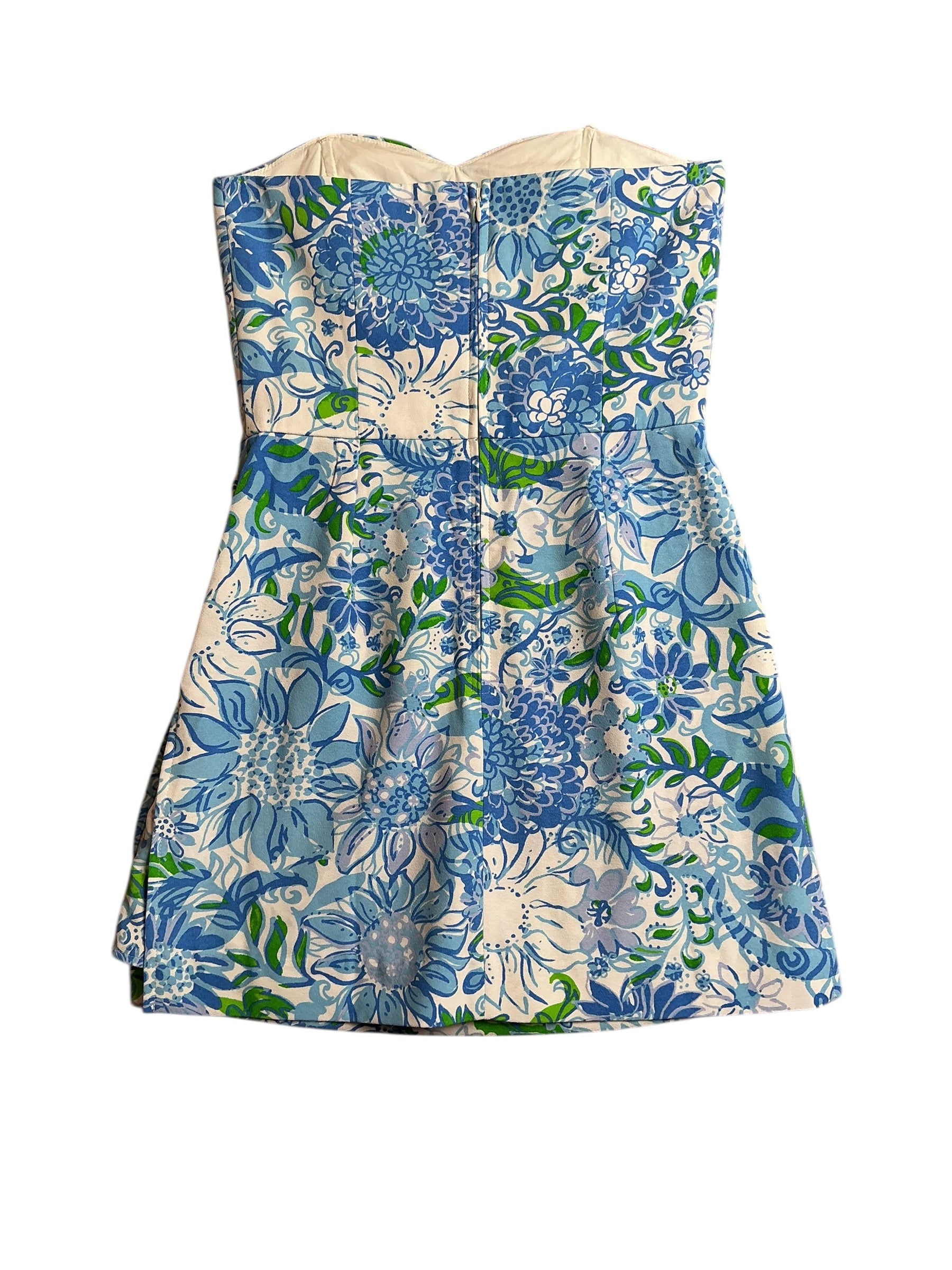 Lilly Pulitzer NWT Kylo Strapless Skirted - Frenchie Blue Suns Out - Size 4