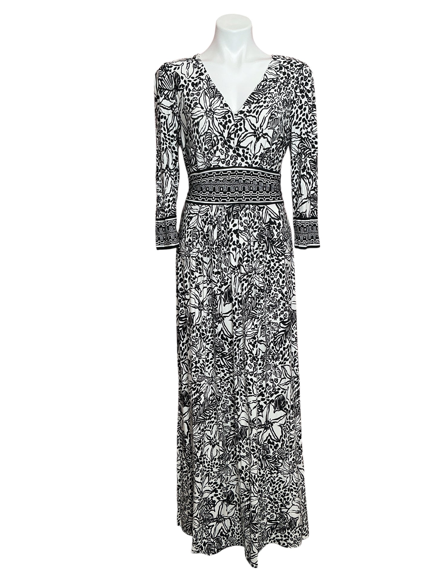Lilly Pulitzer NWT Roslynne Maxi Dress Onyx Lots To Spot Engineered - Size 8