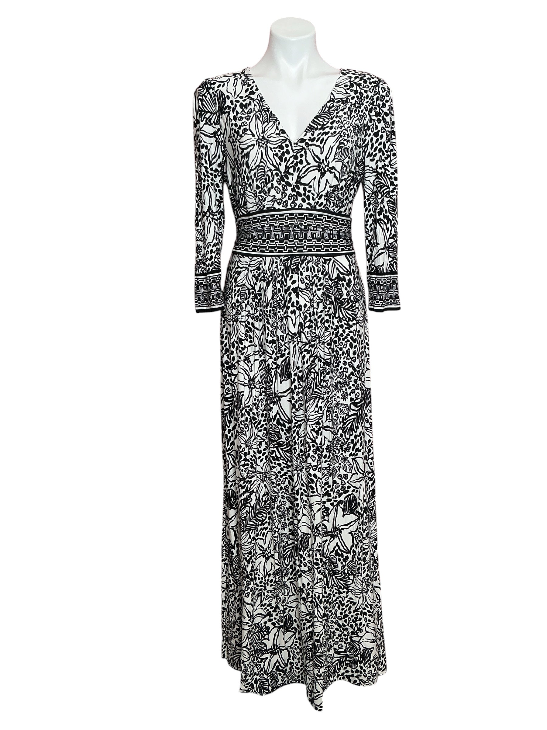 Lilly Pulitzer NWT Roslynne Maxi Dress Onyx Lots To Spot Engineered - Size 8