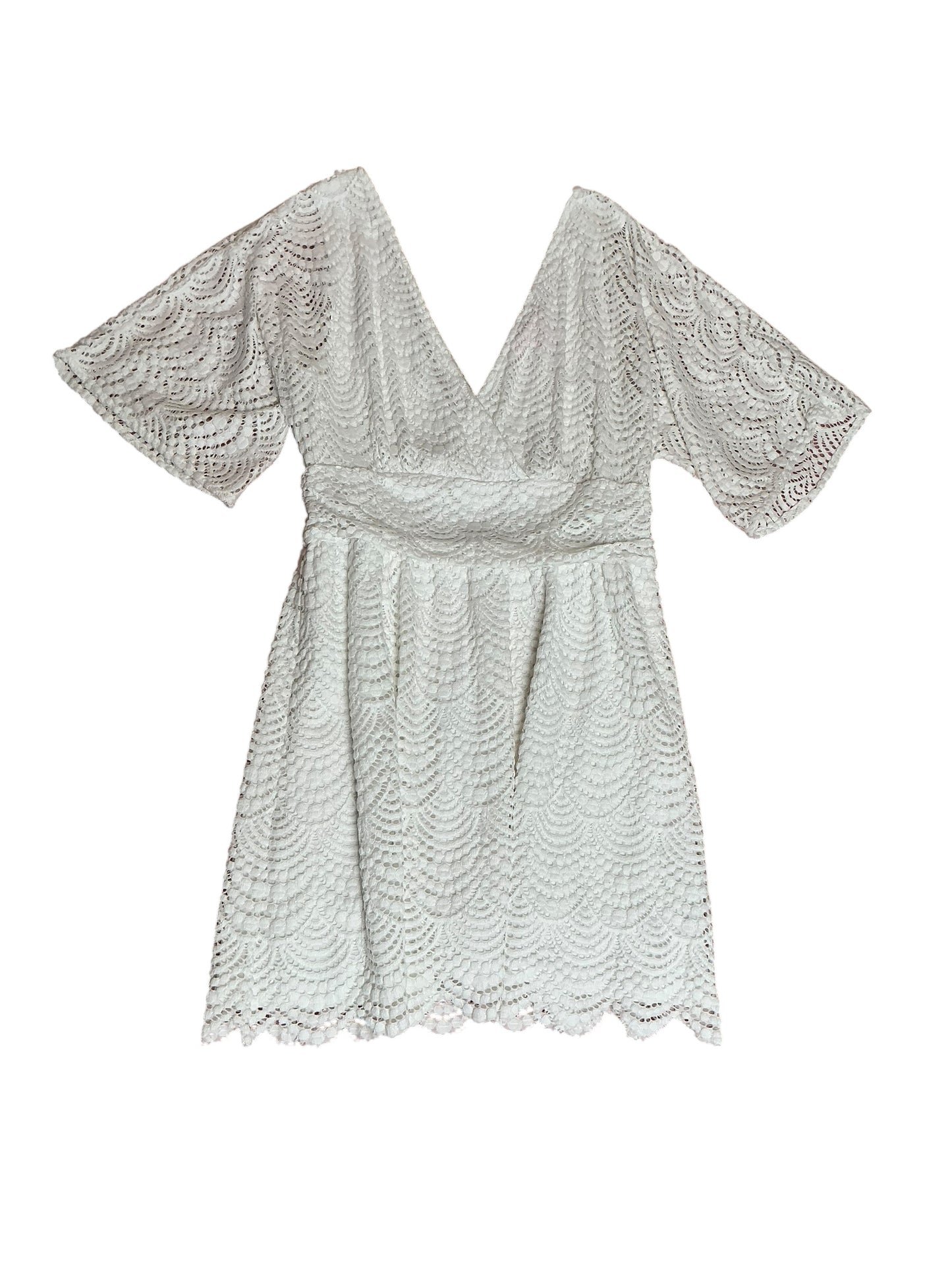 Lilly Pulitzer Parigi Skort Romper Resort White Scalloped Shell Lace - Size M