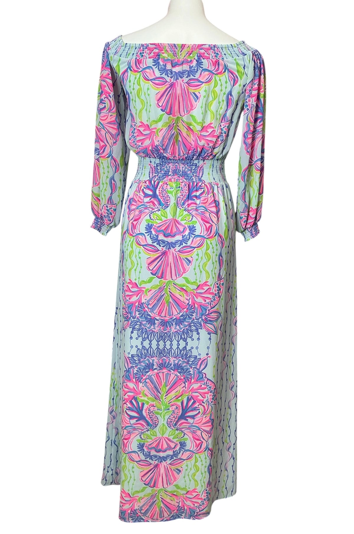 Lilly Pulitzer Bria Off The Shoulder Maxi Dress Sea Shellabration - Size XXS