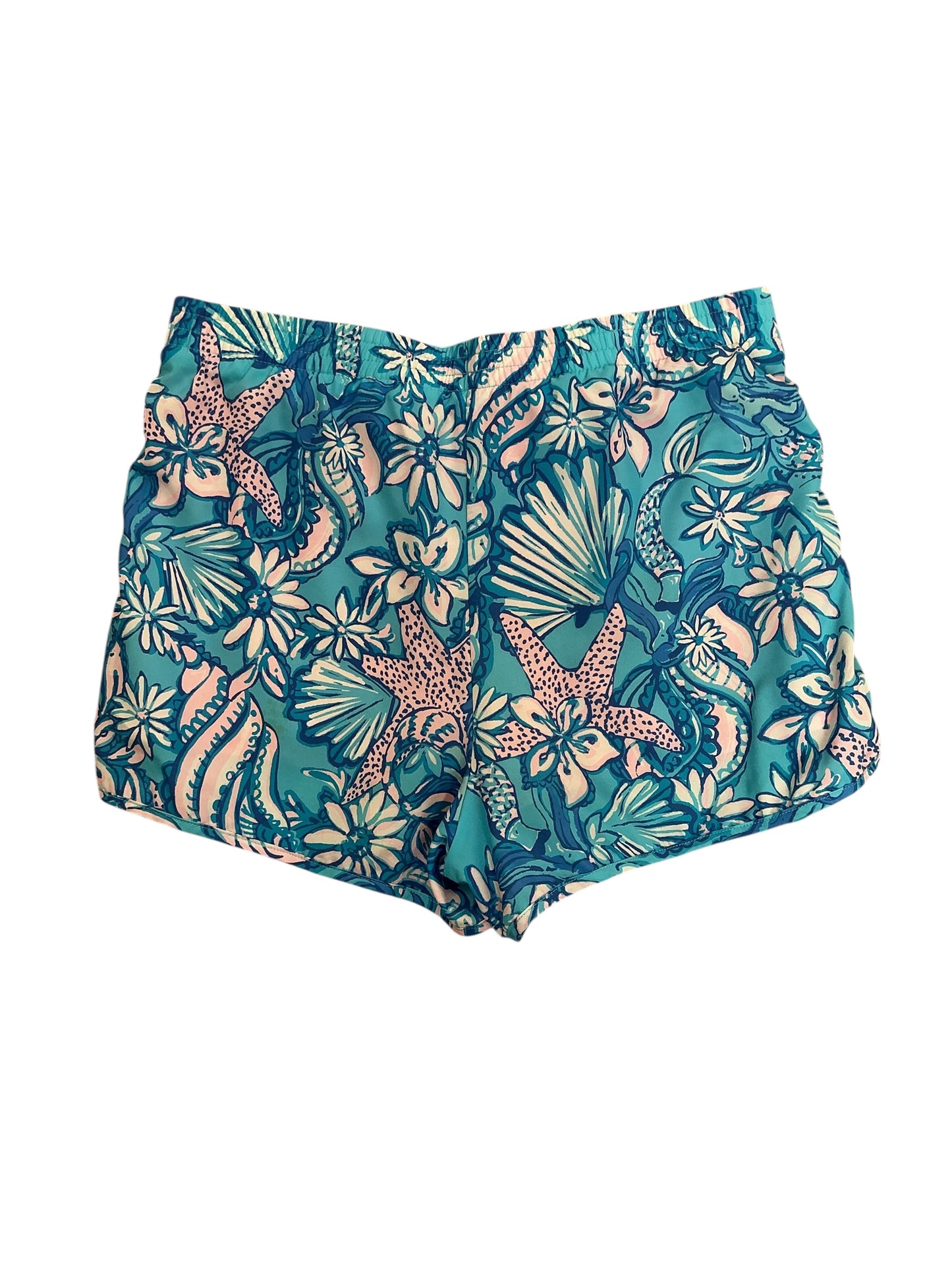 Lilly Pulitzer Mini Boca Chica Girls Shorts Amalfi Blue Sound The Sirens - Size XL