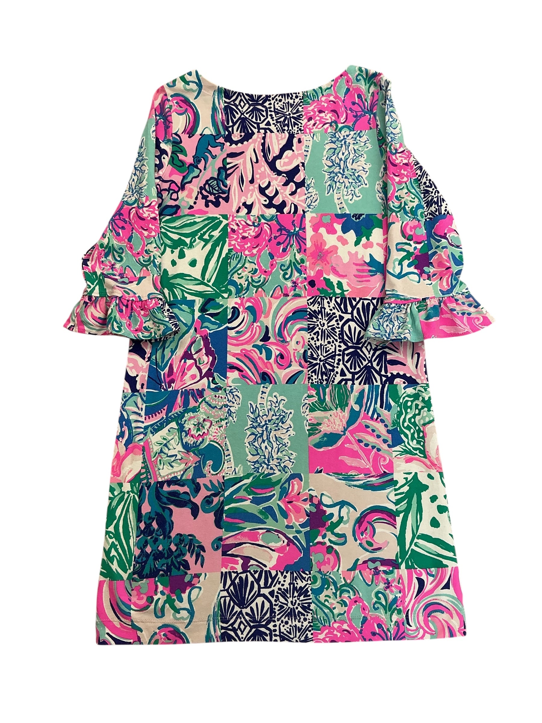 Lilly Pulitzer Girls Mini Sophie Ruffle Dress Patch To Match - Size L 8-10