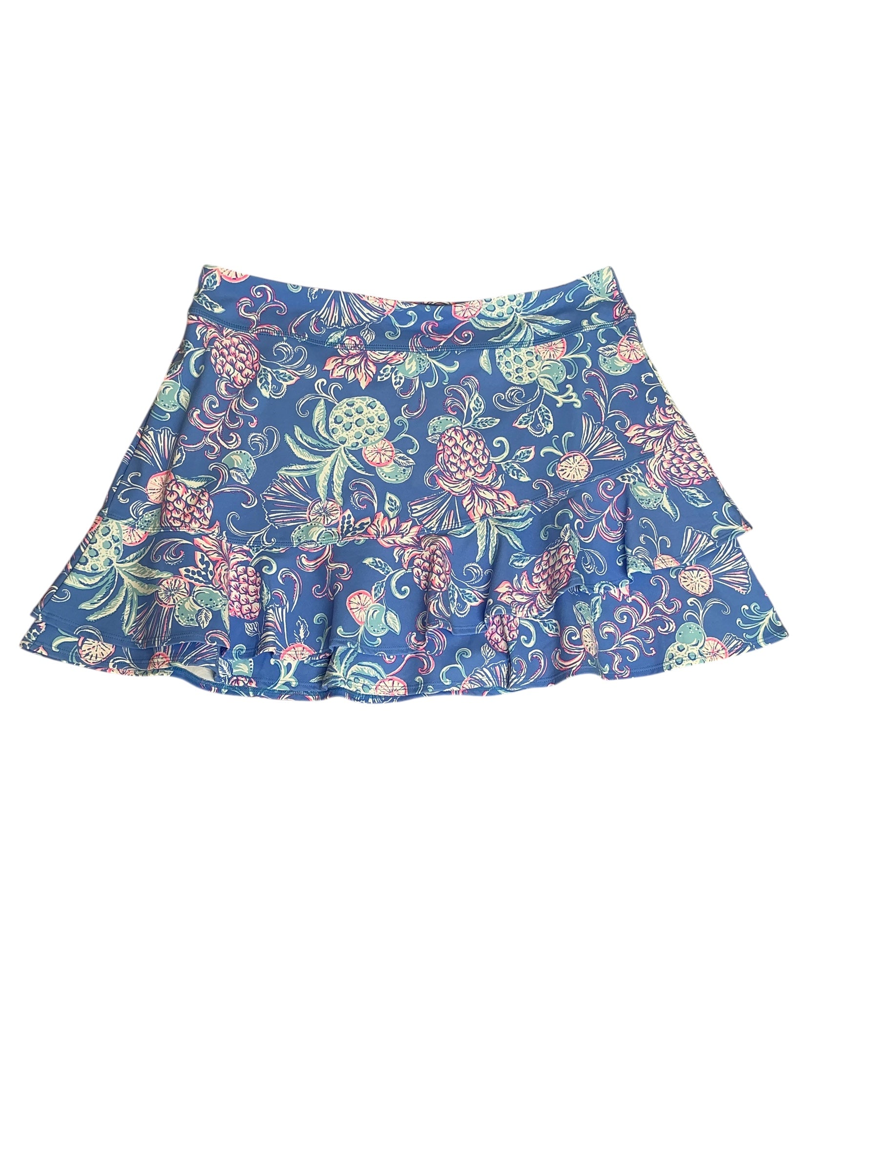 Lilly Pulitzer NWT Romana High Rise Skort Sunwashed Blue Citrus Crush - Size XL