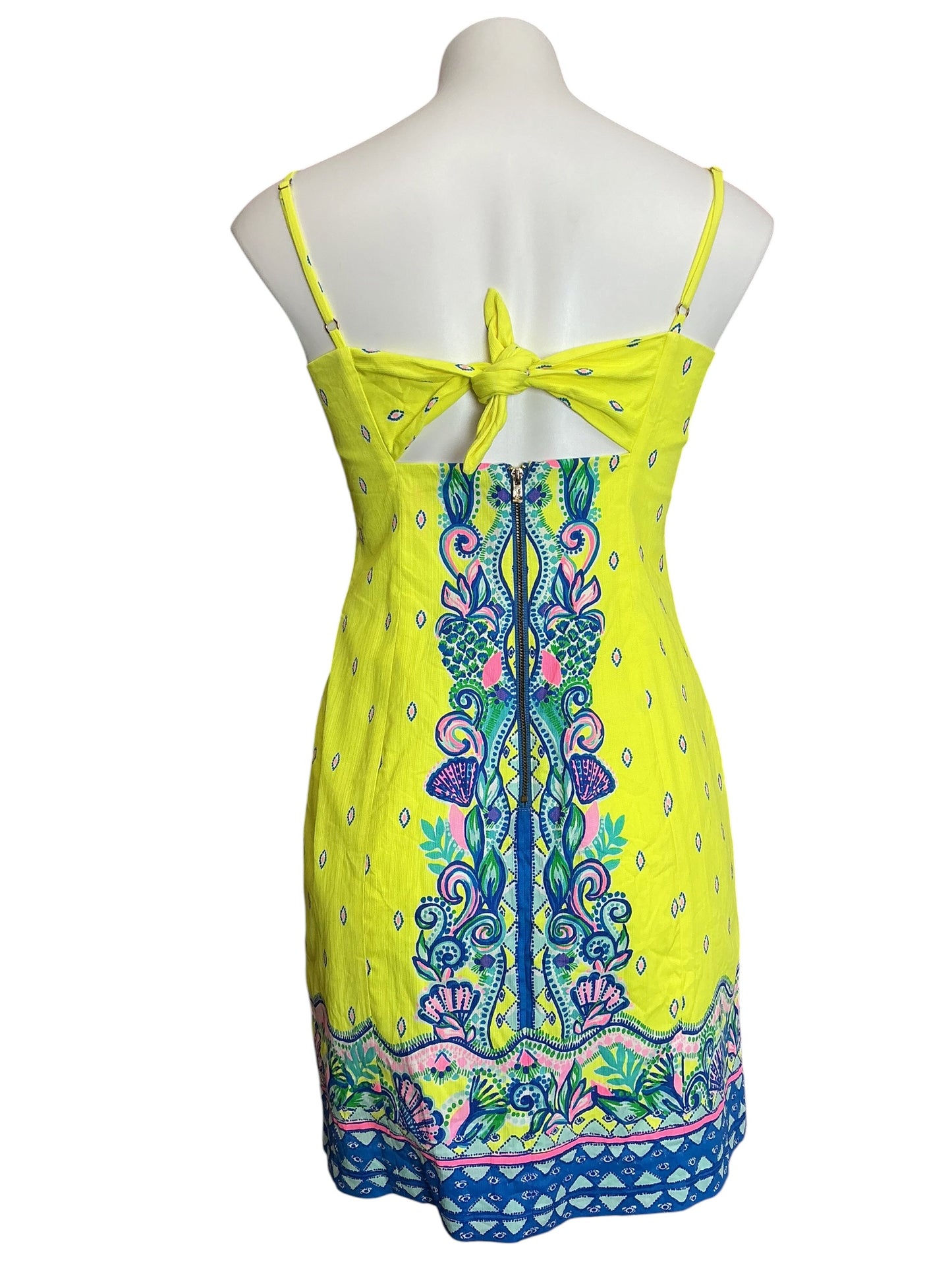 Lilly Pulitzer Shelli Stretch Dress Loro Green Pineapple Rivera - Size 2