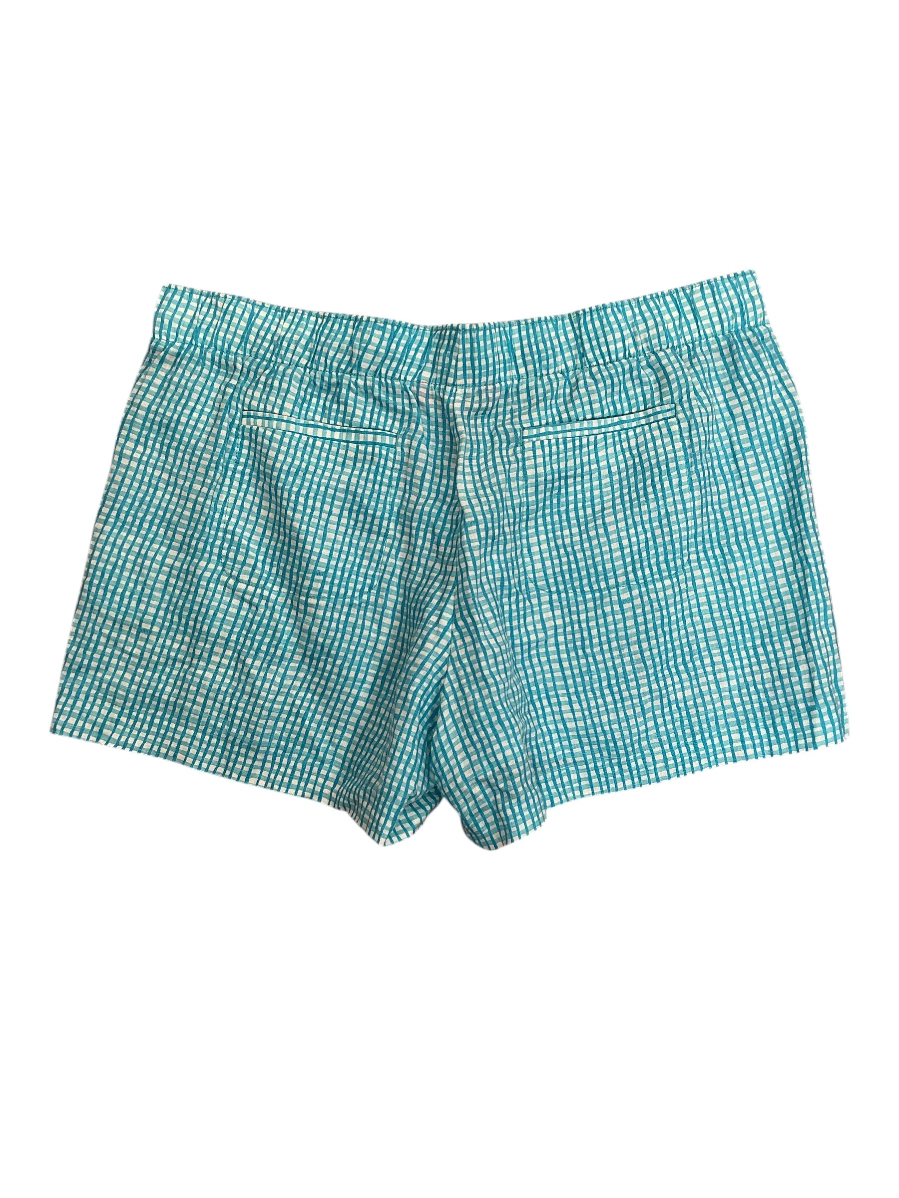 Lilly Pulitzer Lilo Linen Shorts Seabreeze Blue Along The Same Line - Size XL