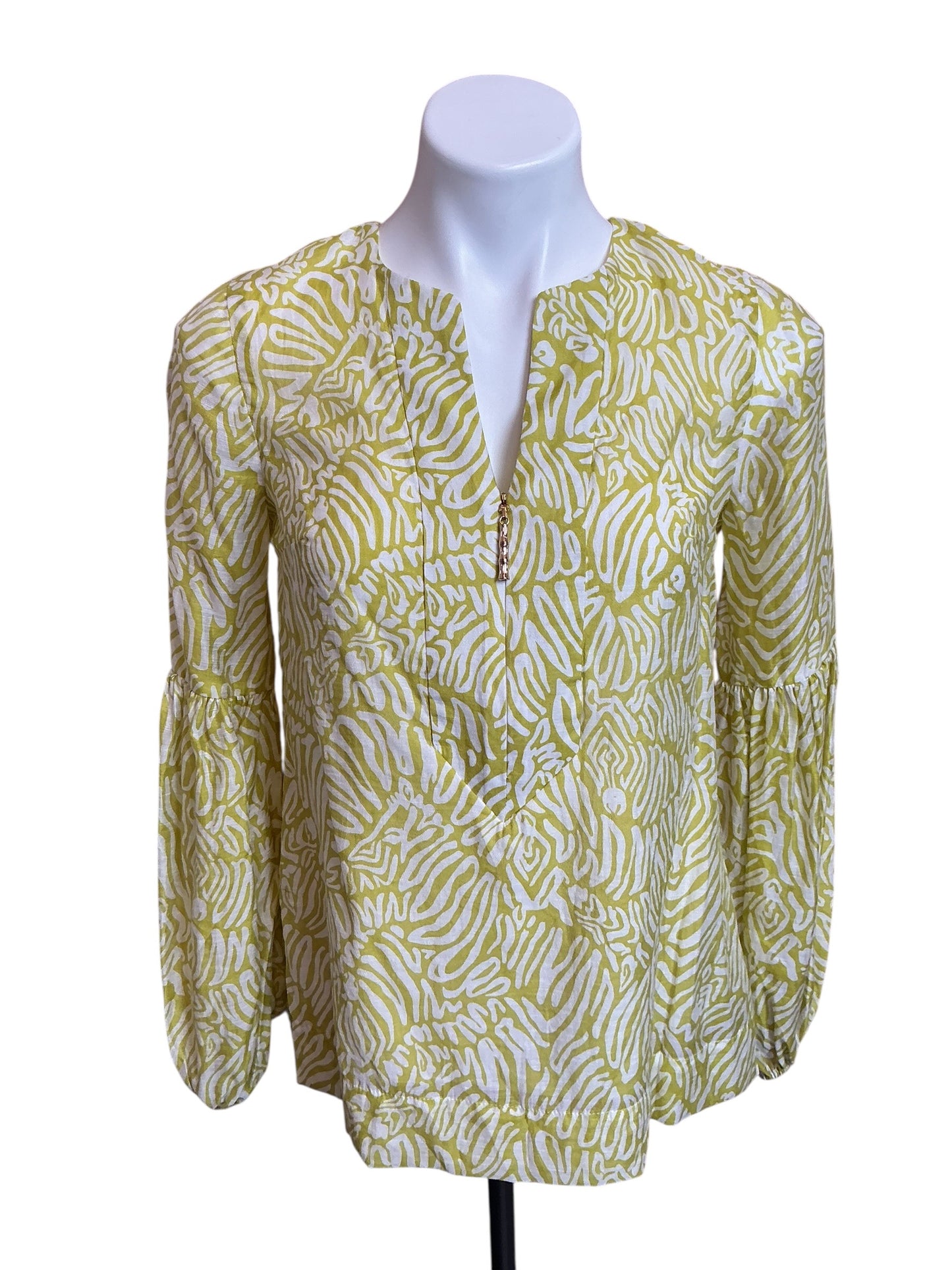 Lilly Pulitzer Laurelie Top Jardin Green Zee Bebe - Size 00