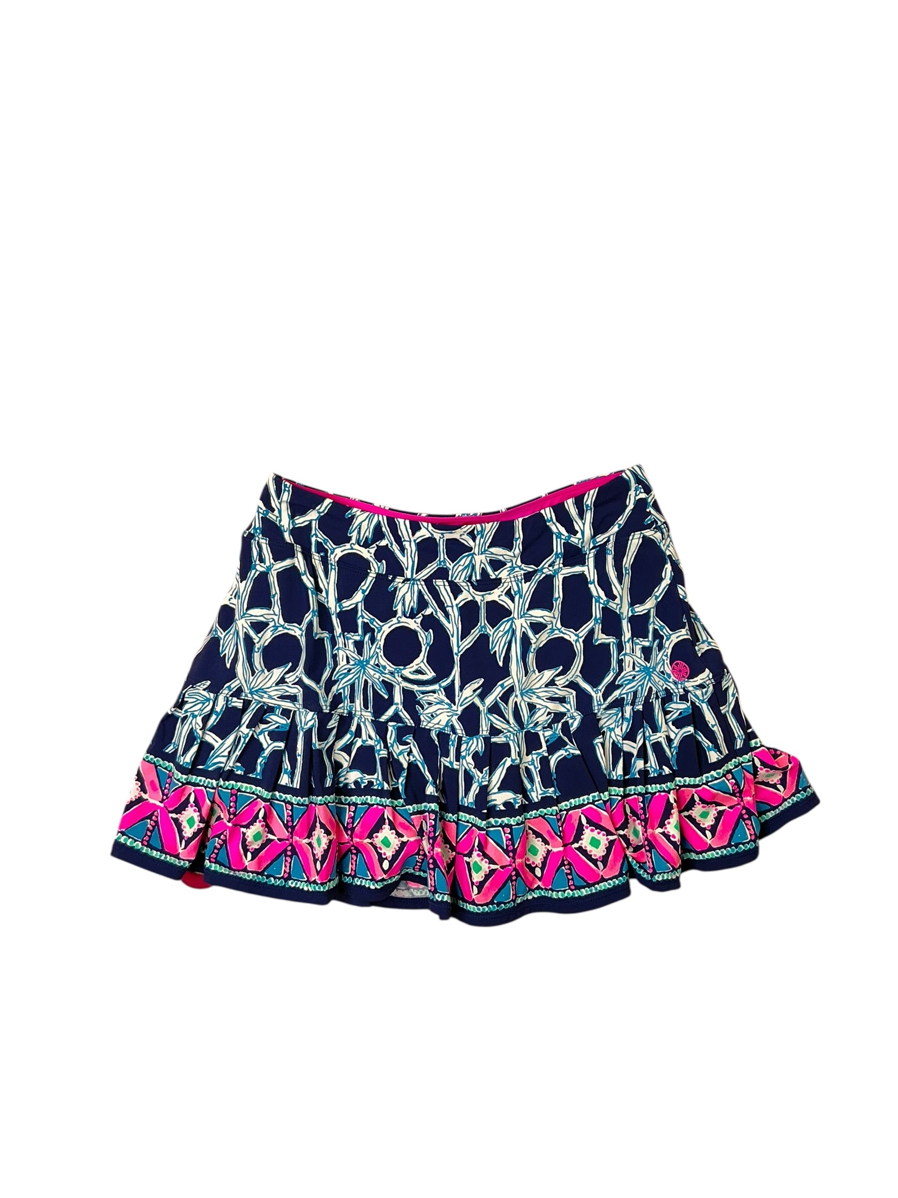 Lilly Pulitzer Taye Active Tennis Skort - High Tide Navy Lucky Bamboo Engineered- Size XS