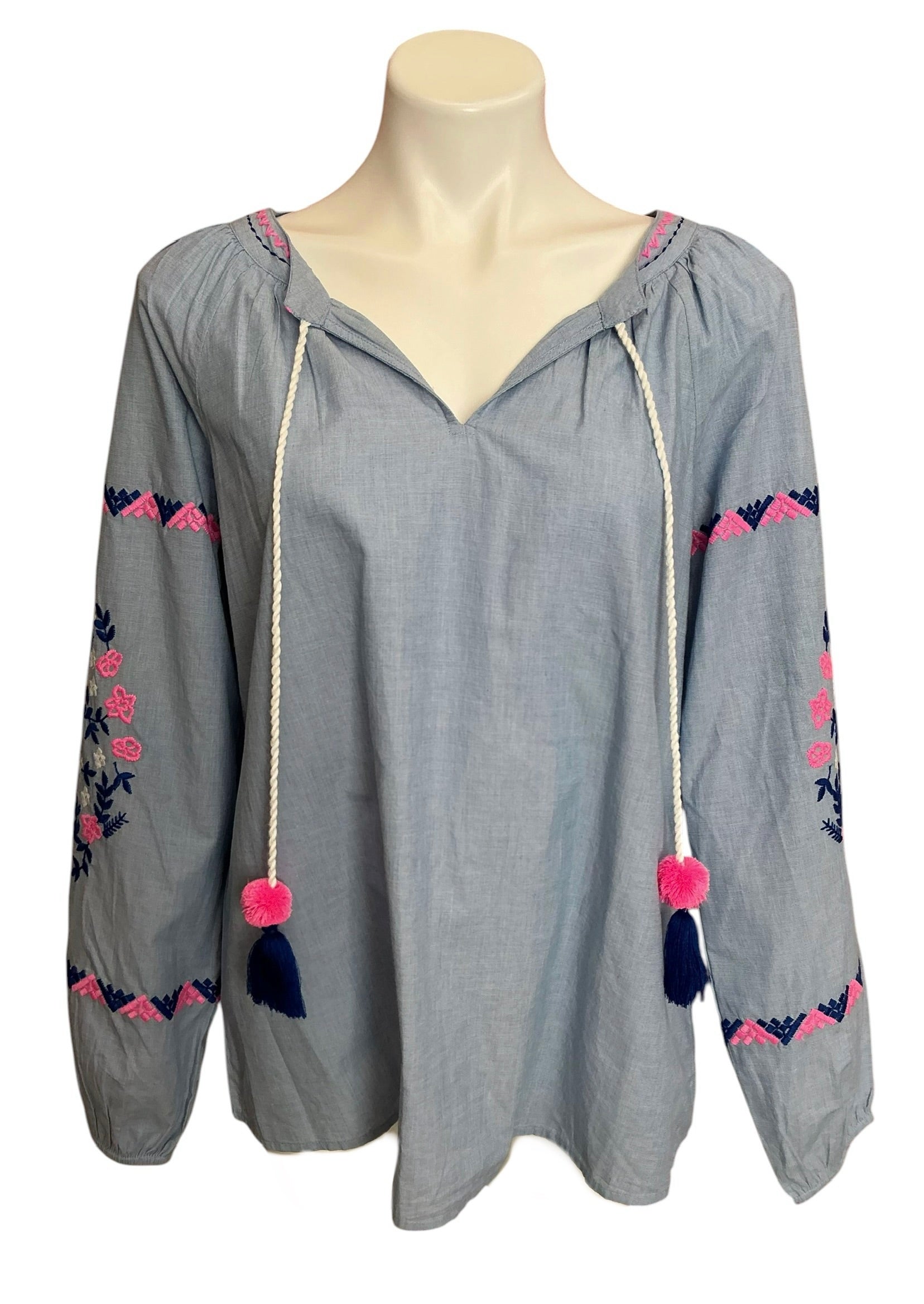 Lilly Pulitzer NWT Keela Top Bluebell Chambray - Size M