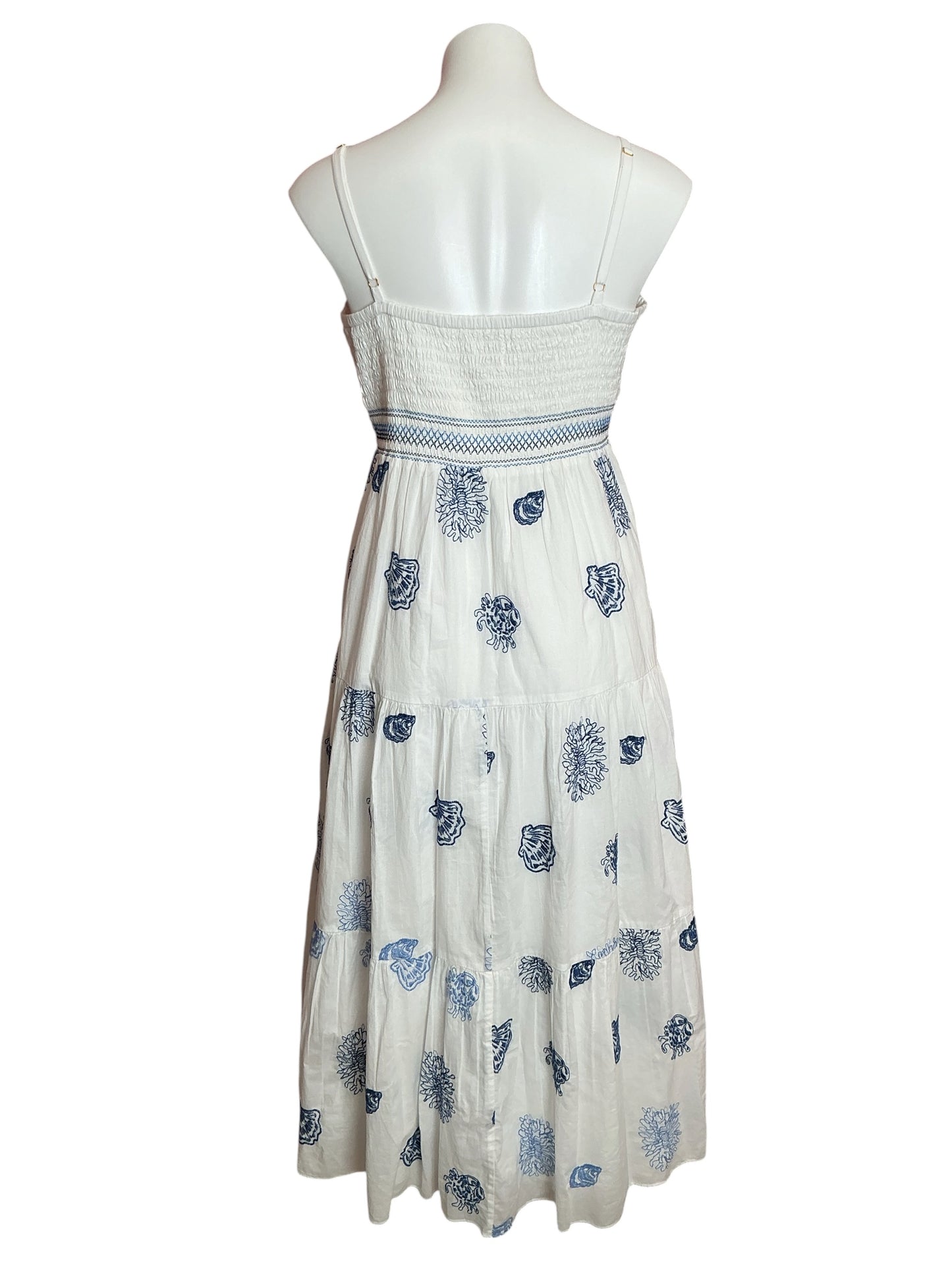 Lilly Pulitzer NWT Zanna Embroidered Cotton Maxi Dress Resort White Castaway Embroidery - Size 14