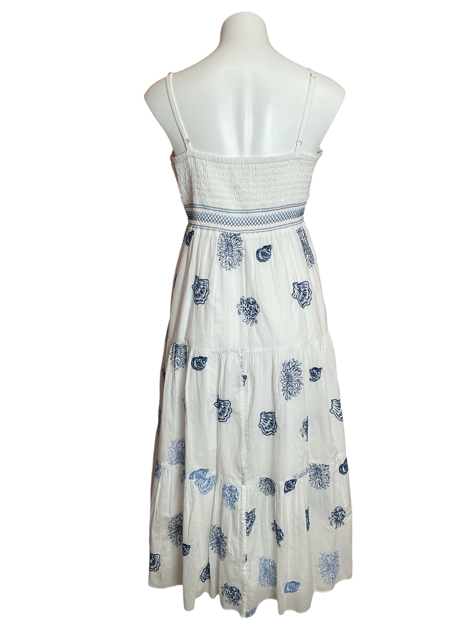 Lilly Pulitzer NWT Zanna Embroidered Cotton Maxi Dress Resort White Castaway Embroidery - Size 14