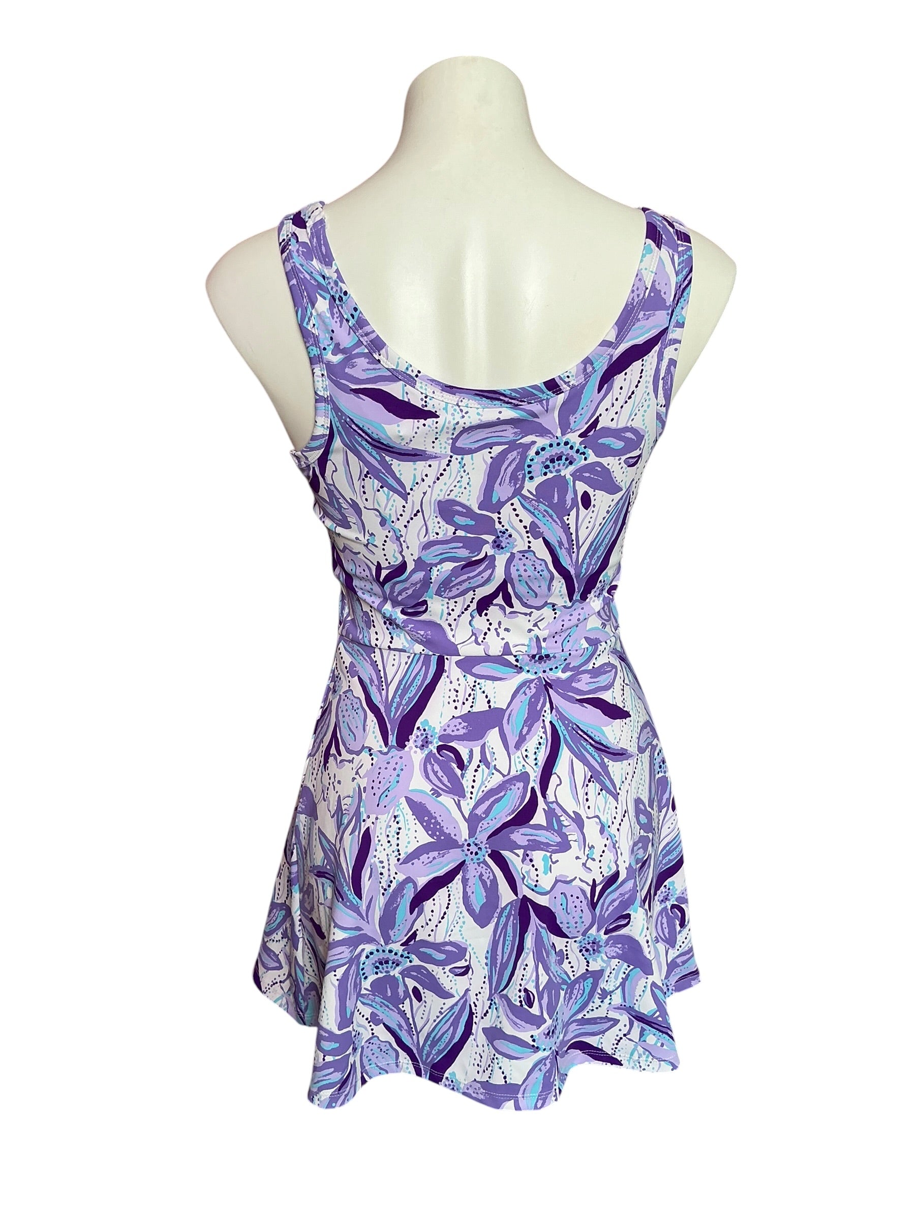 Lilly Pulitzer NWT Charlotta Active Dress UPF 50+ Tropicalia Purple Elephant In The Bloom - Size XS