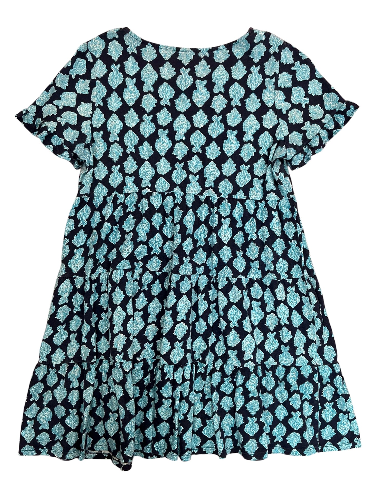 Lilly Pulitzer Kids Girls Mini Jodie Dress Low Tide Navy Any Fin For You - Size XL 12-14