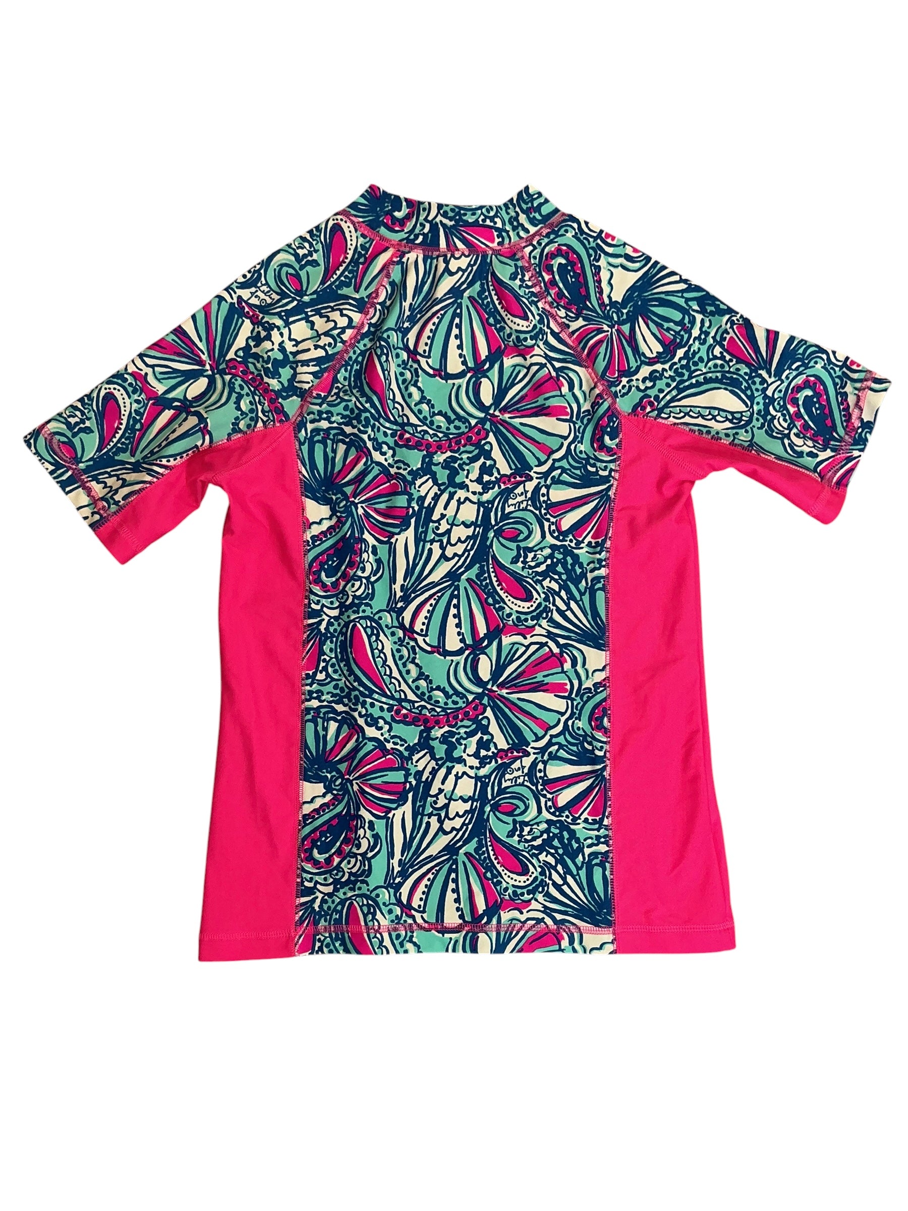 Lilly Pulitzer Kids Girls For Target Short Sleeve Rash Guard Top My Fans - Size L/G 10-/12
