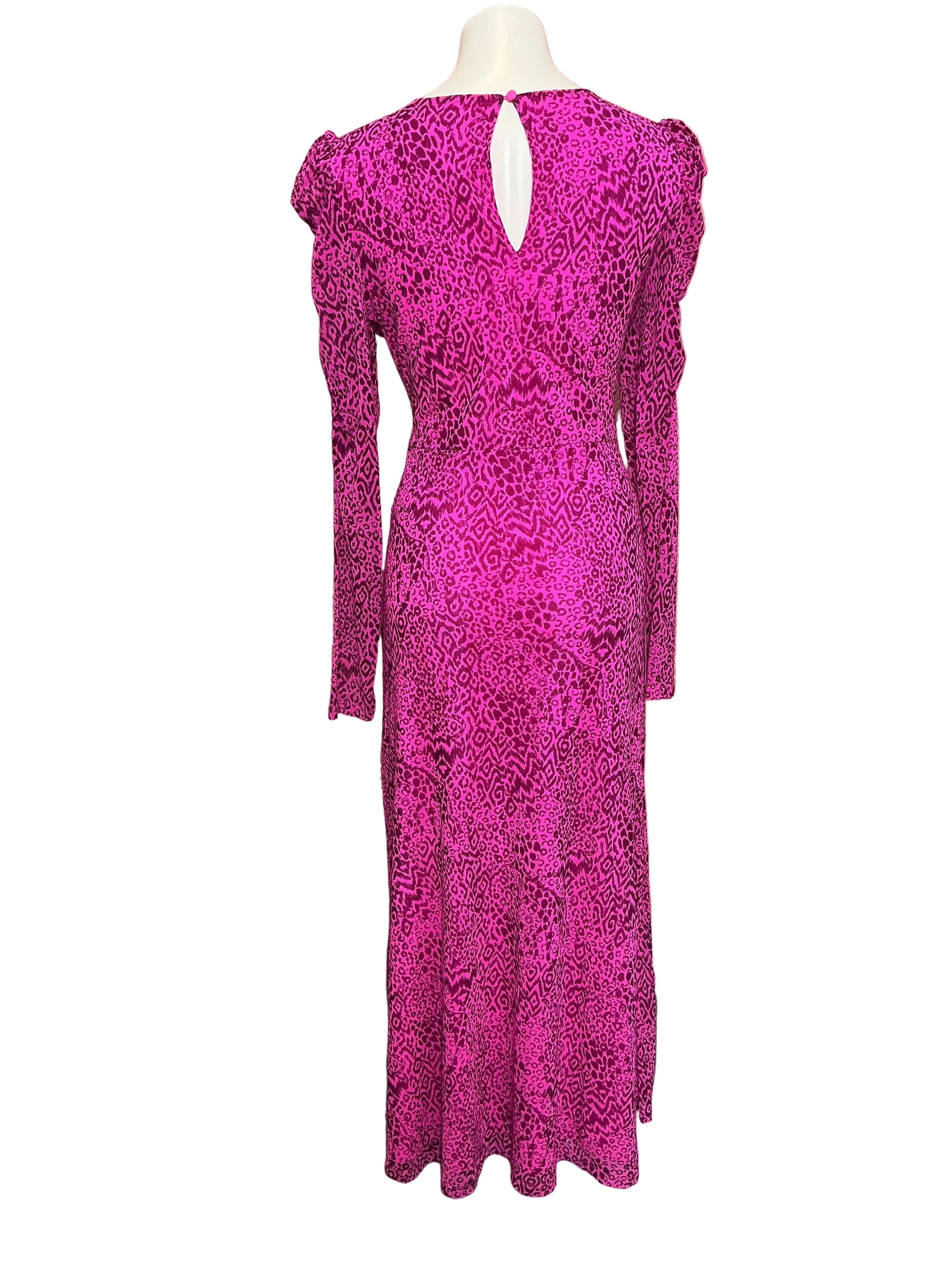 Lilly Pulitzer Preslie Long Sleeve Mesh Midi Dress Cerise Pink Pattern Play - Size XL