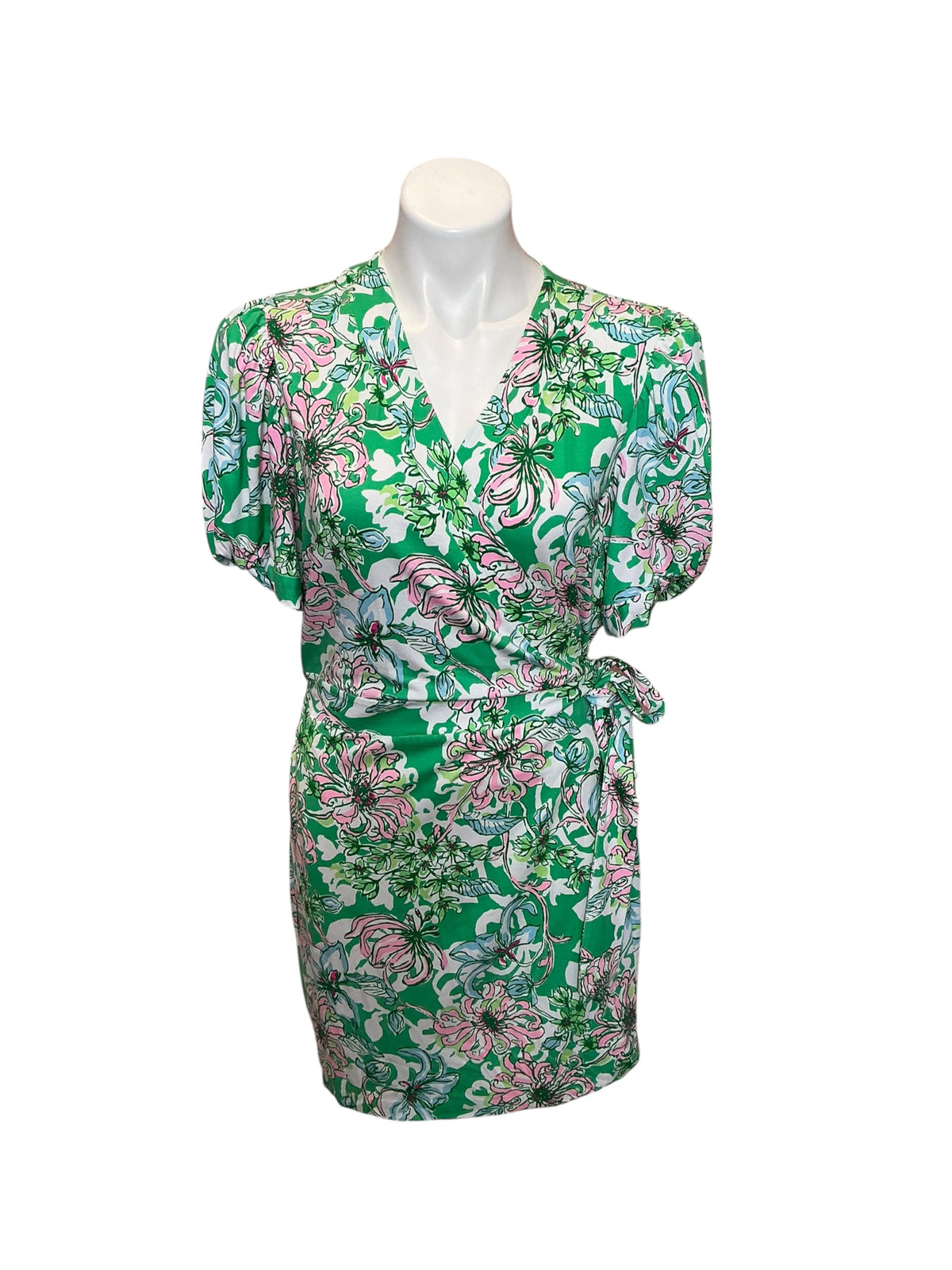 Lilly Pulitzer Sailynn Short-Sleeve Romper Spearmint Blossom Views - Size XL