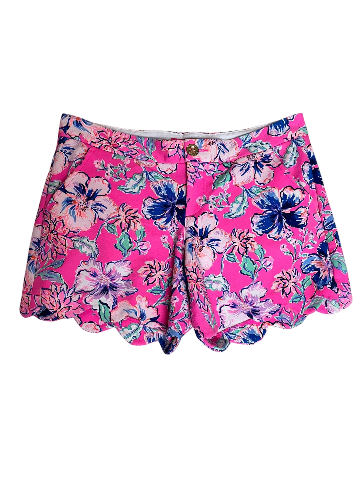 Lilly Pulitzer Buttercup Knit Scallop Shorts Last Bud Not Least - Size 4