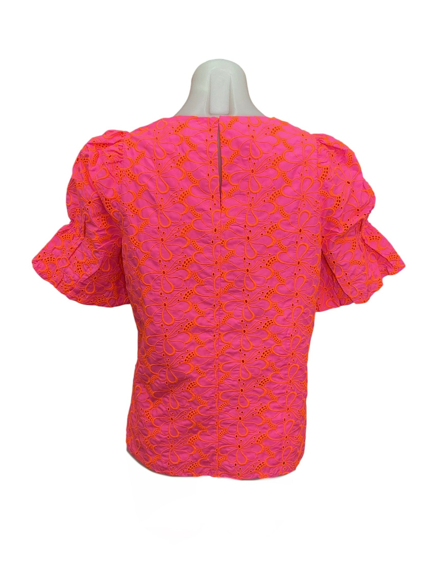Lilly Pulitzer NWT Lailah Top Pink Isle Psychedelic Swirl Eyelet - Size S