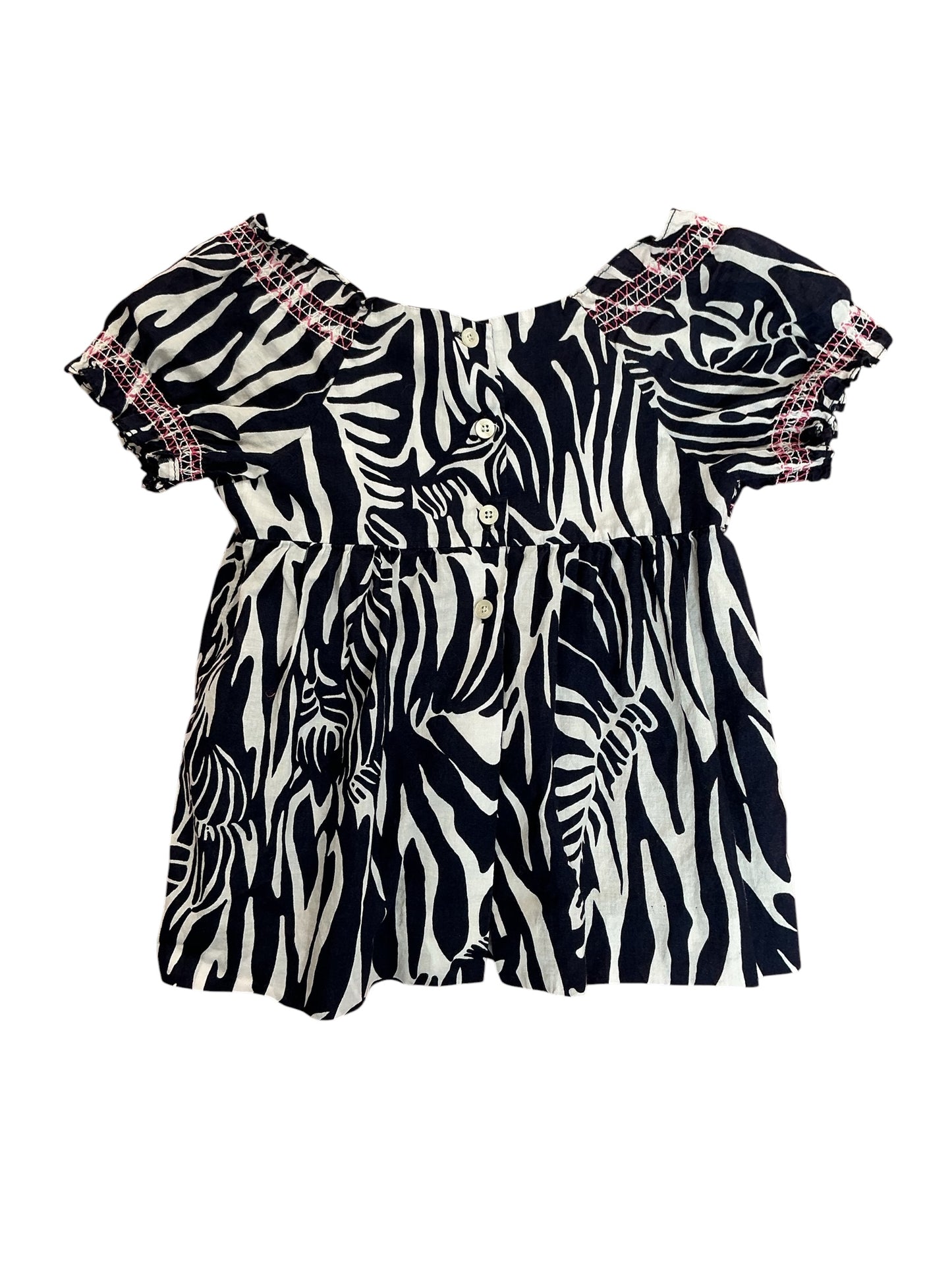 Lilly Pulitzer Kids Girls Smocked Top Onyx Black Can You Zee Me - Size 2
