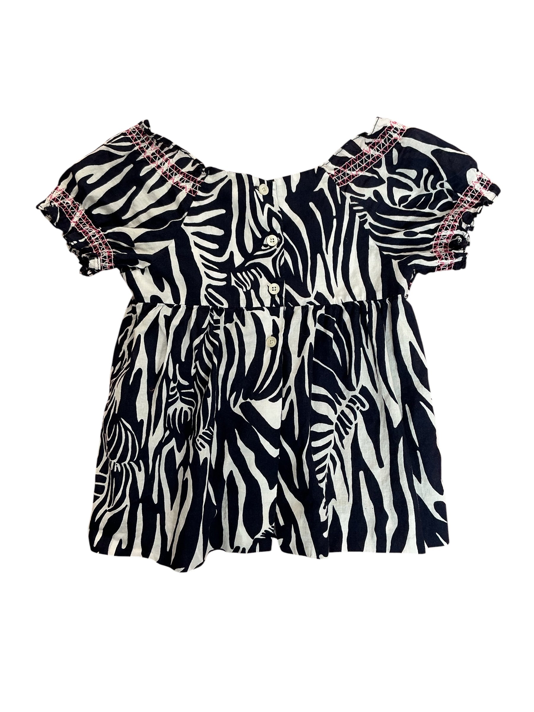 Lilly Pulitzer Kids Girls Smocked Top Onyx Black Can You Zee Me - Size 2