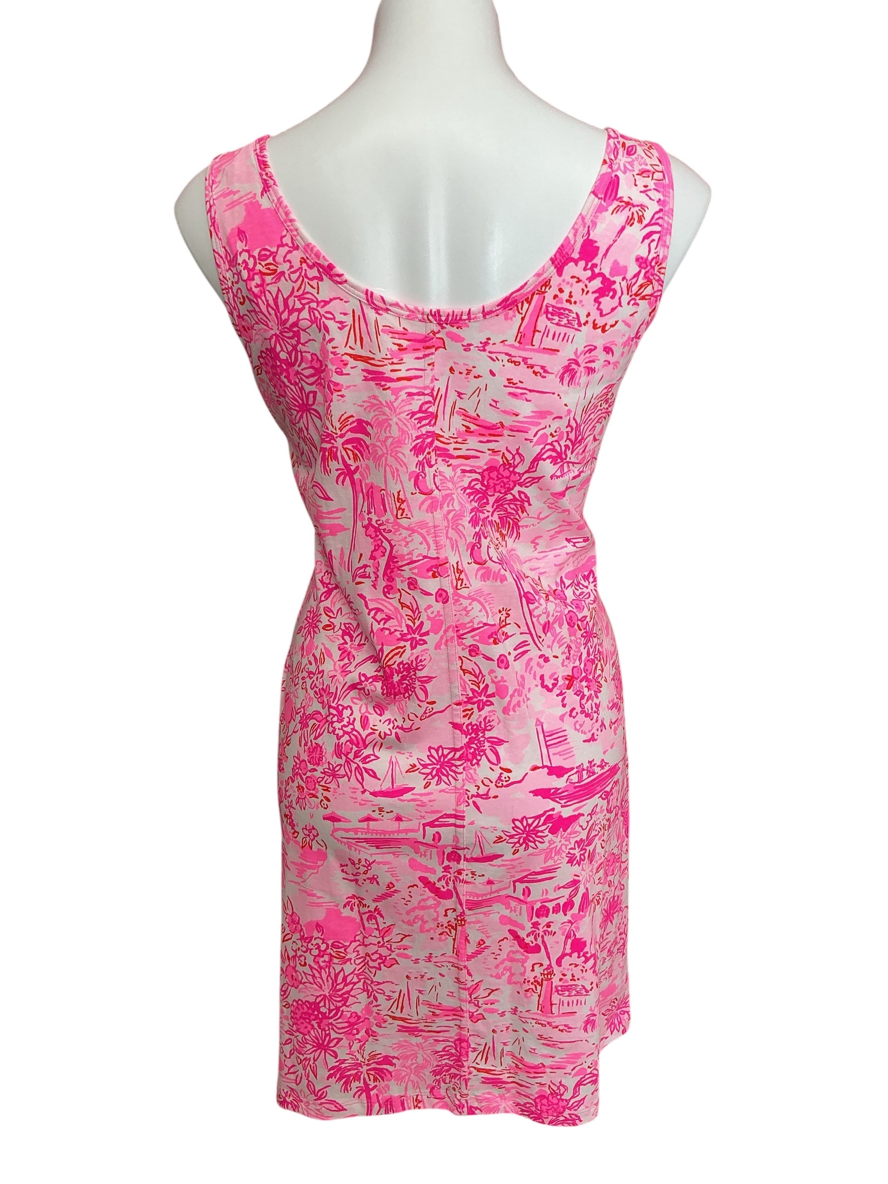 Lilly Pulitzer NWT Newberri Tank Dress Peony Pink Seaside Scene - Size L