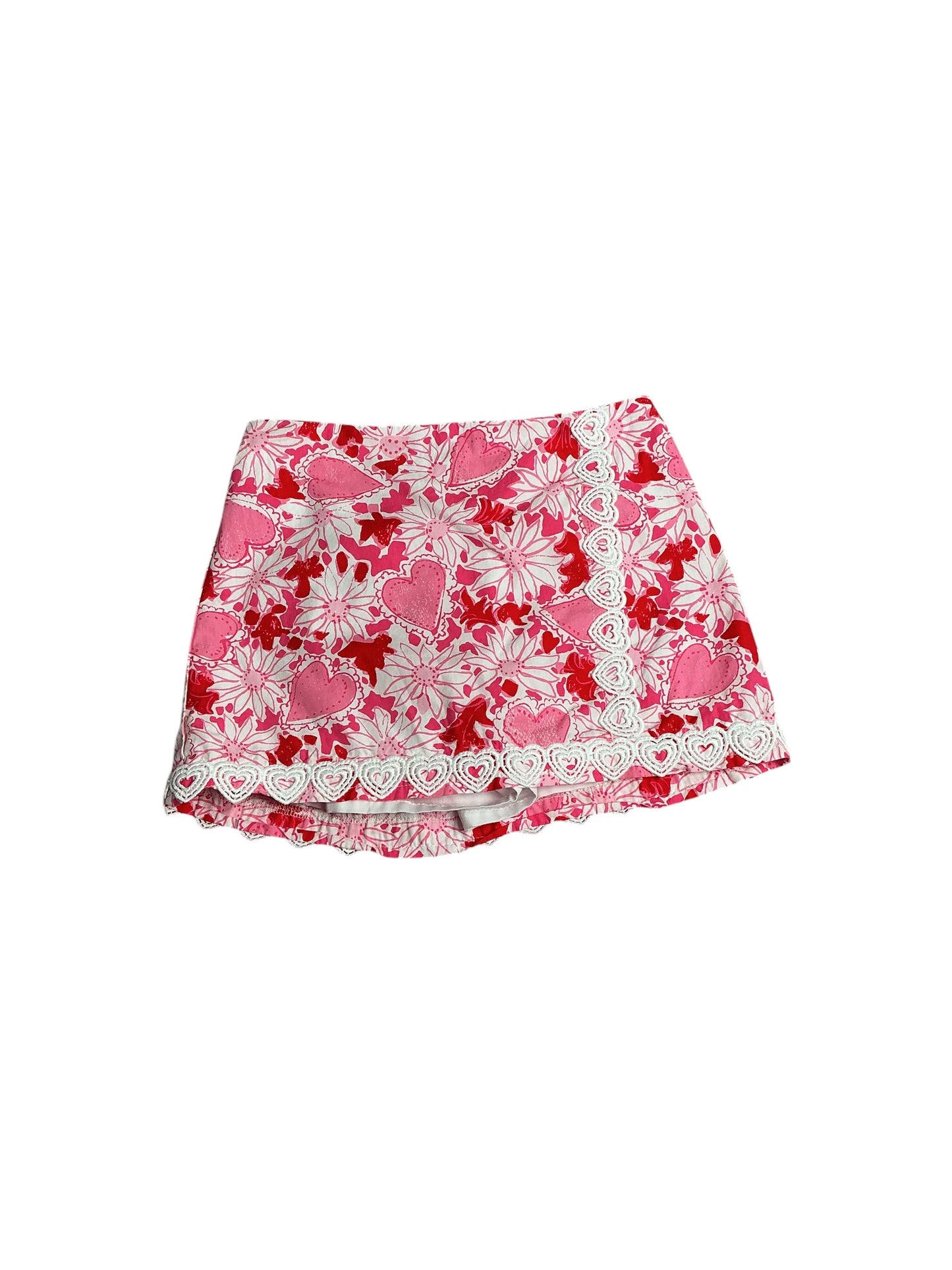 Lilly Pulitzer- Girls Michelina Mini Skort Coconut Dear Heart Size M(6-7)