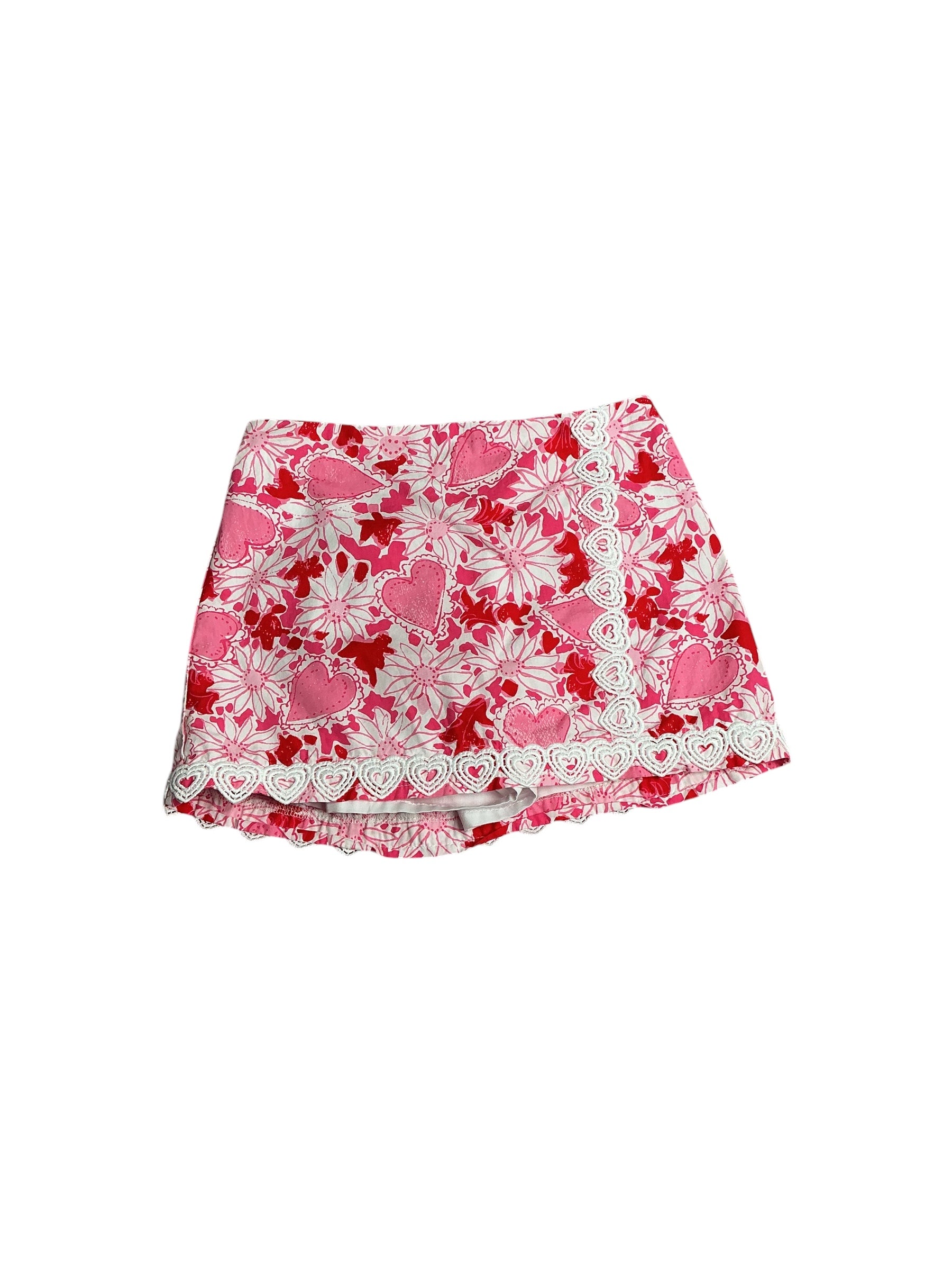 Lilly Pulitzer- Girls Michelina Mini Skort Coconut Dear Heart Size M(6-7)