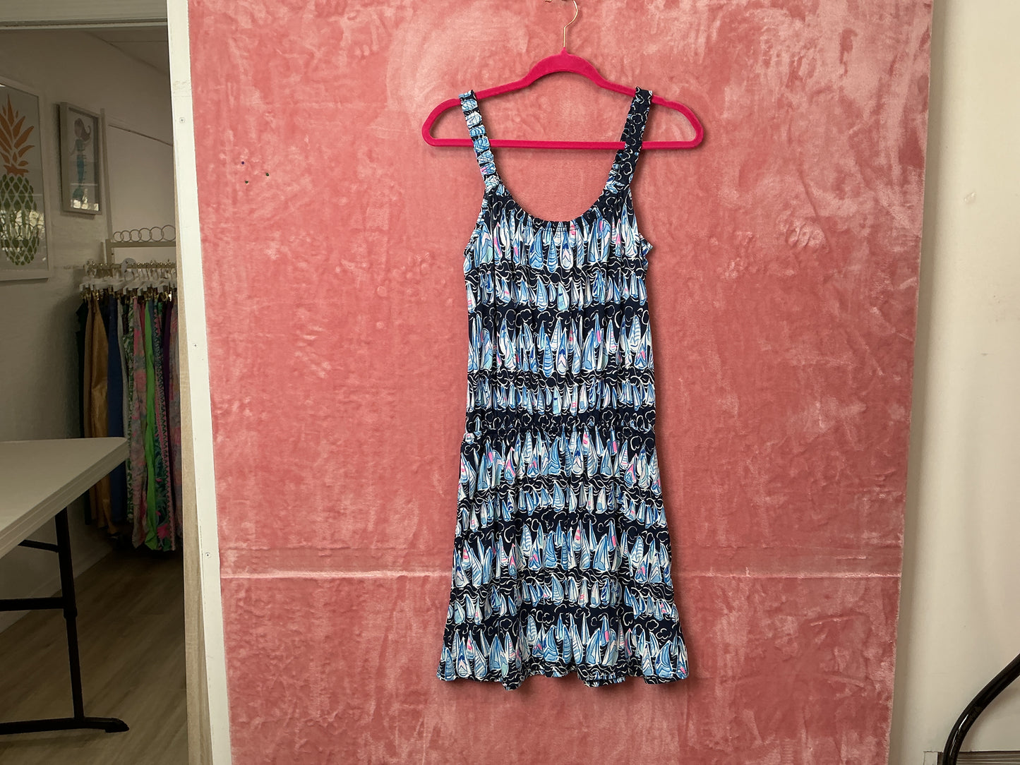 Lilly Pulitzer NWT Lori Romper Low Tide Navy Sails And Stripes - Size S