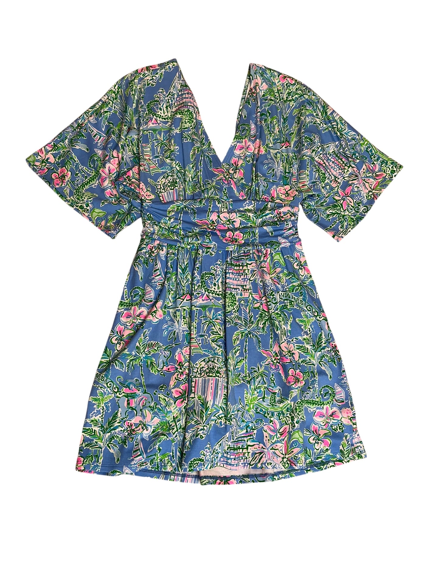 Lilly Pulitzer Parigi Skort Romper Boca Blue Beneath The Bougainvillea - Size XS