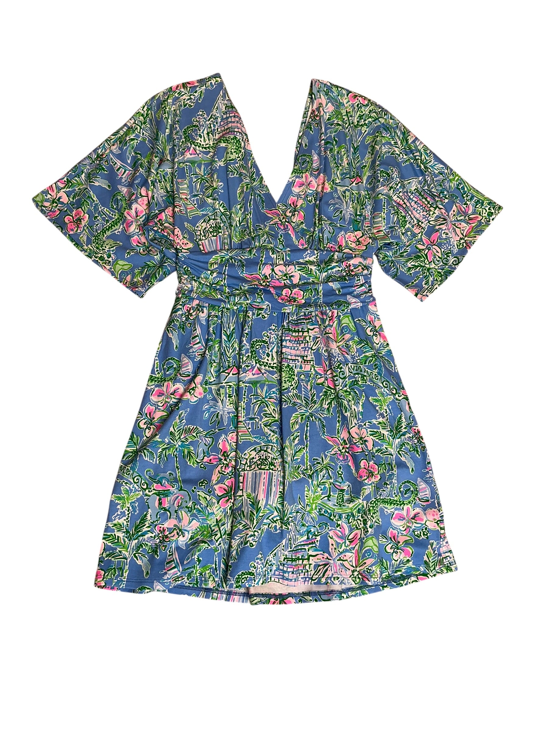 Lilly Pulitzer Parigi Skort Romper Boca Blue Beneath The Bougainvillea - Size XS