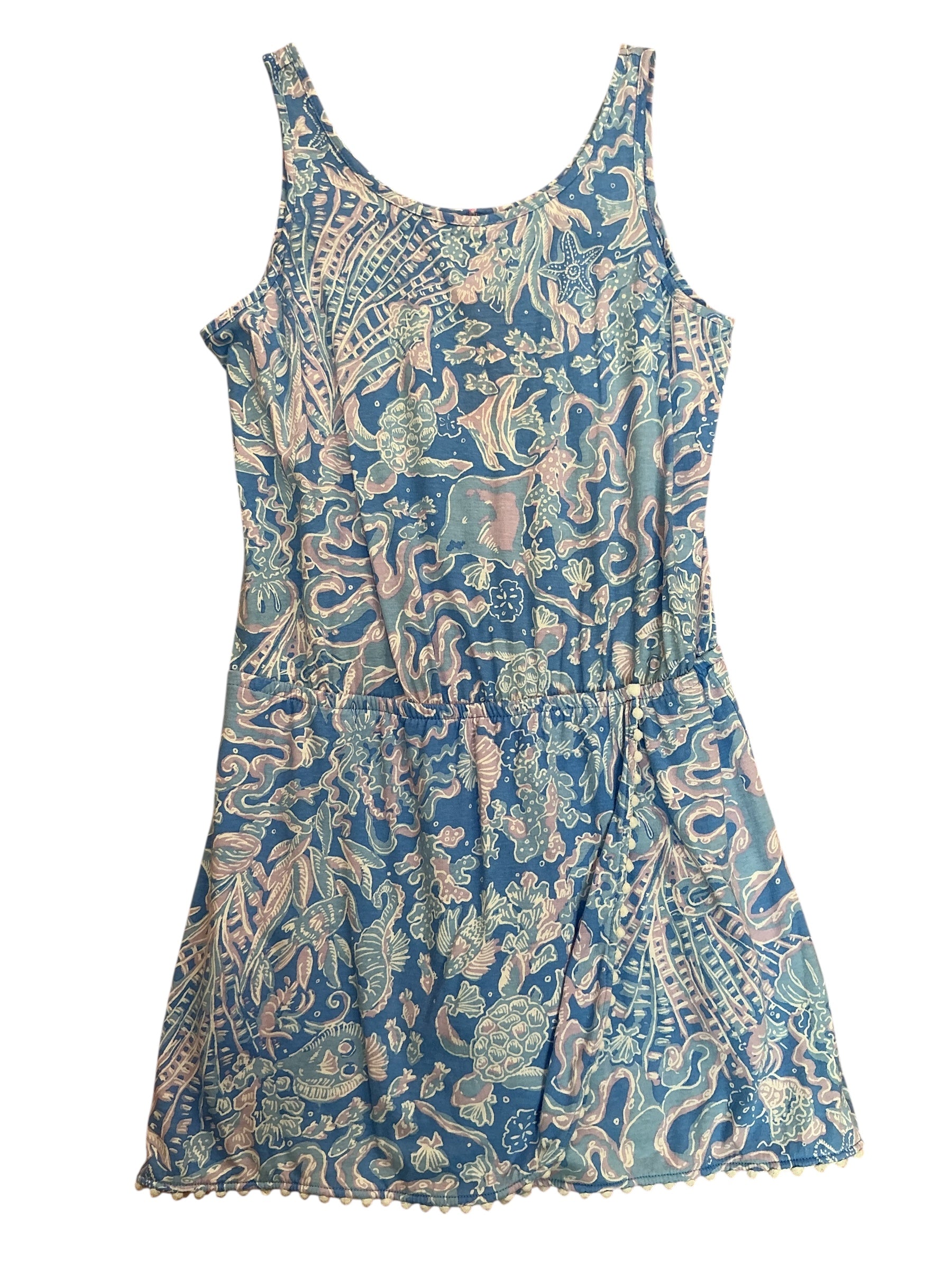 Lilly Pulitzer Girls Mini Jarrett Romper Sea Ruffles - Size XL 12-14