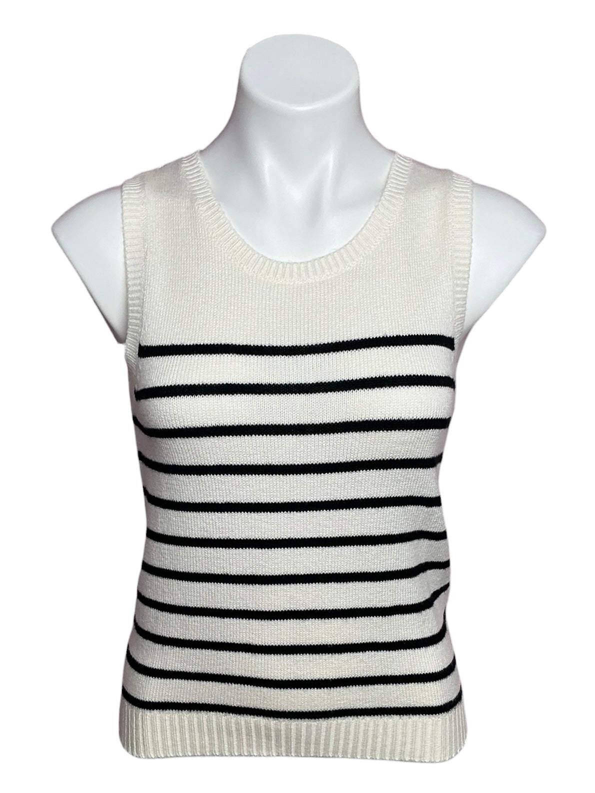 Lilly Pulitzer Sleeveless Crew Neck Shell Coconut Irisistable Stripe - Size XS