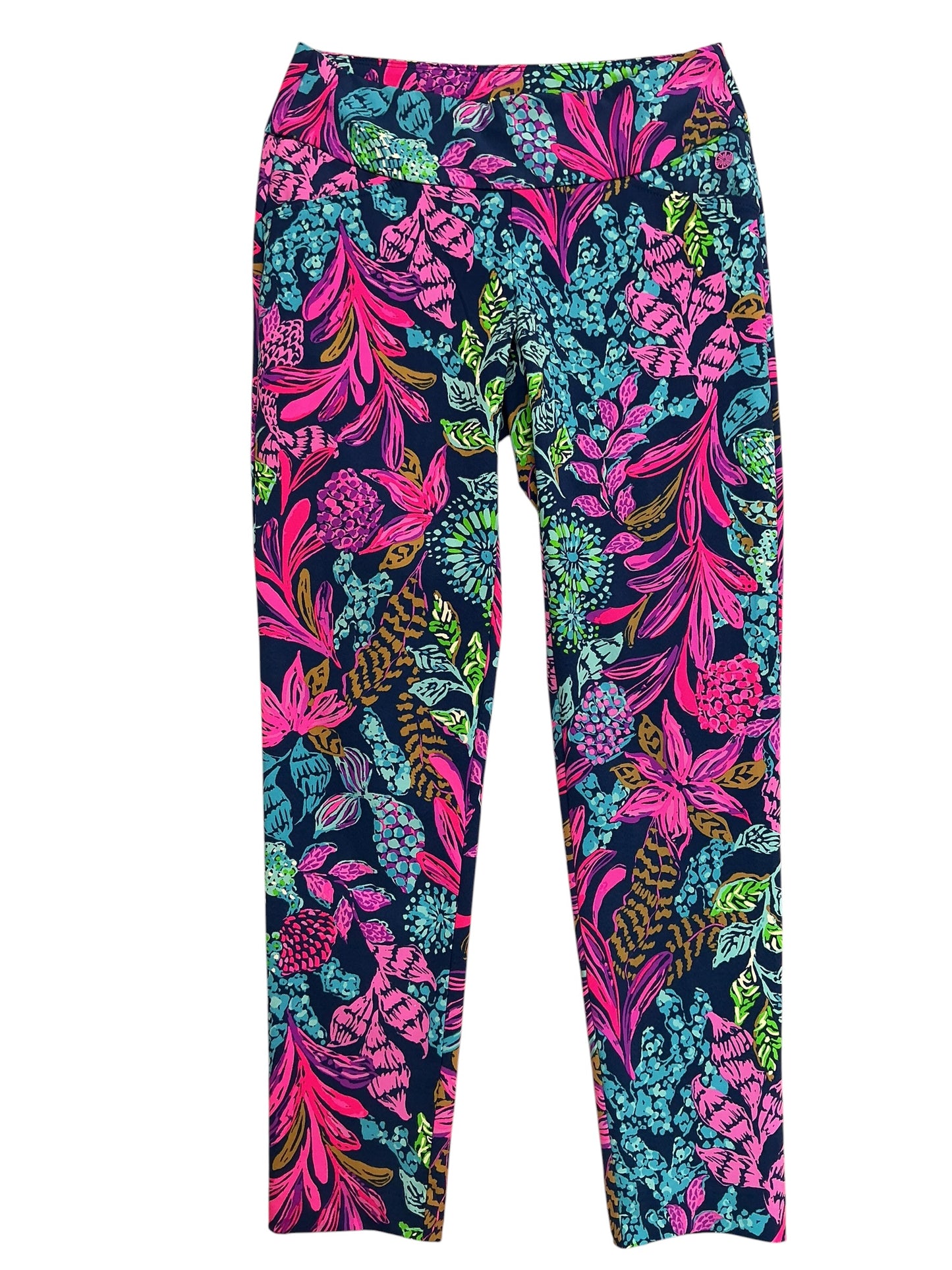 Lilly Pulitzer Luxletic Corso Pants Aegean Navy Calypso Coast - Size 4