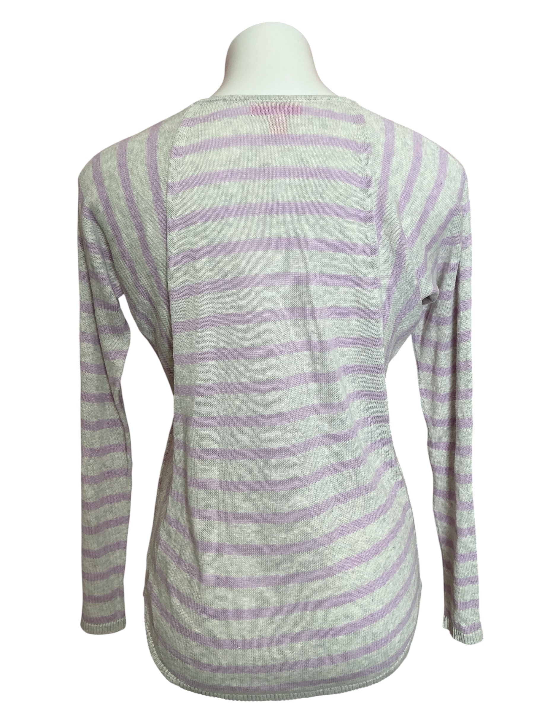 Lilly Pulitzer Stasia V Neck Sweater Heathered Lilac Verbena Serene Stripe - Size XS