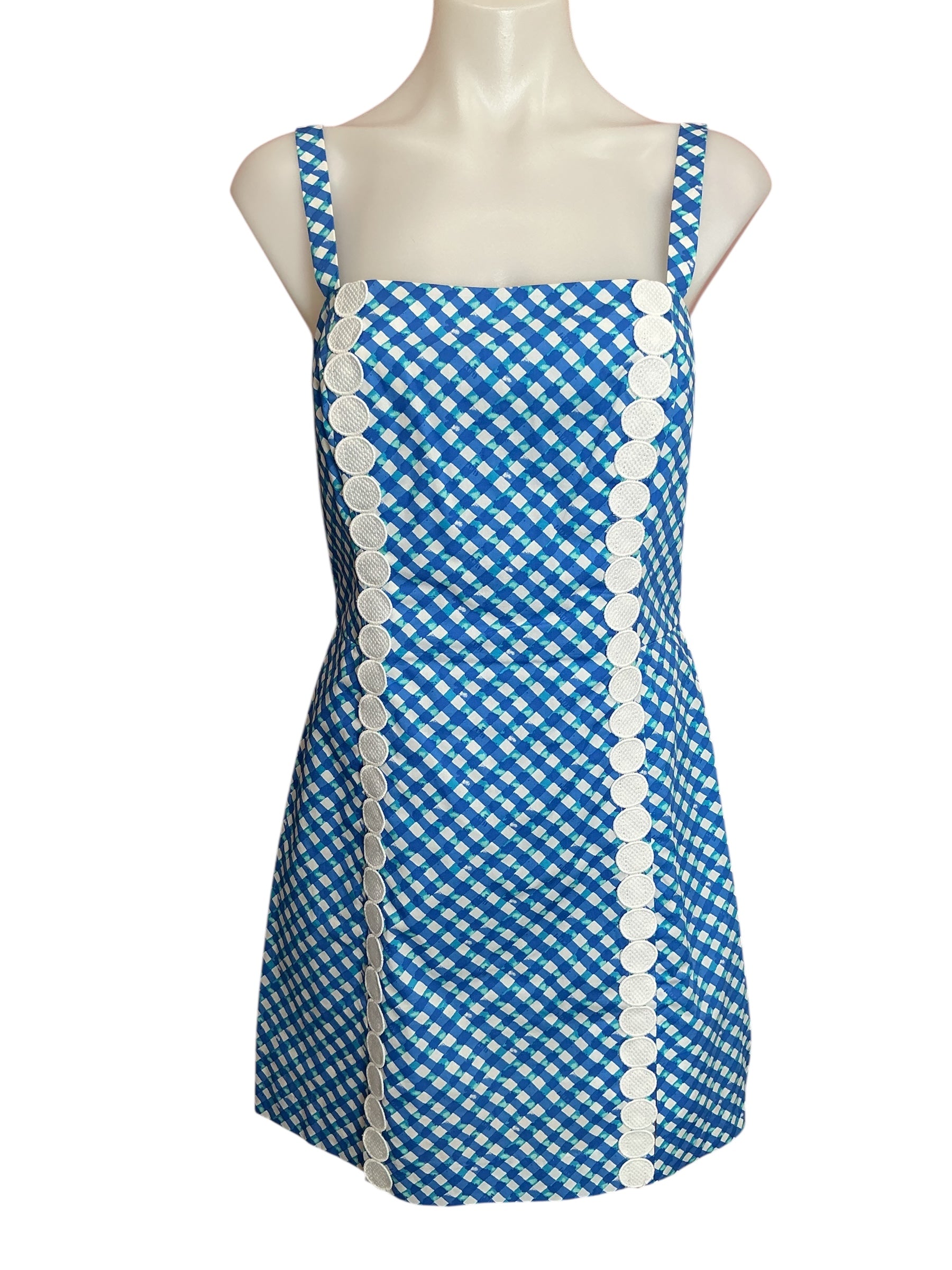 Lilly Pulitzer Lawless Sleeveless Romper Boca Blue Double Checking - Size 4