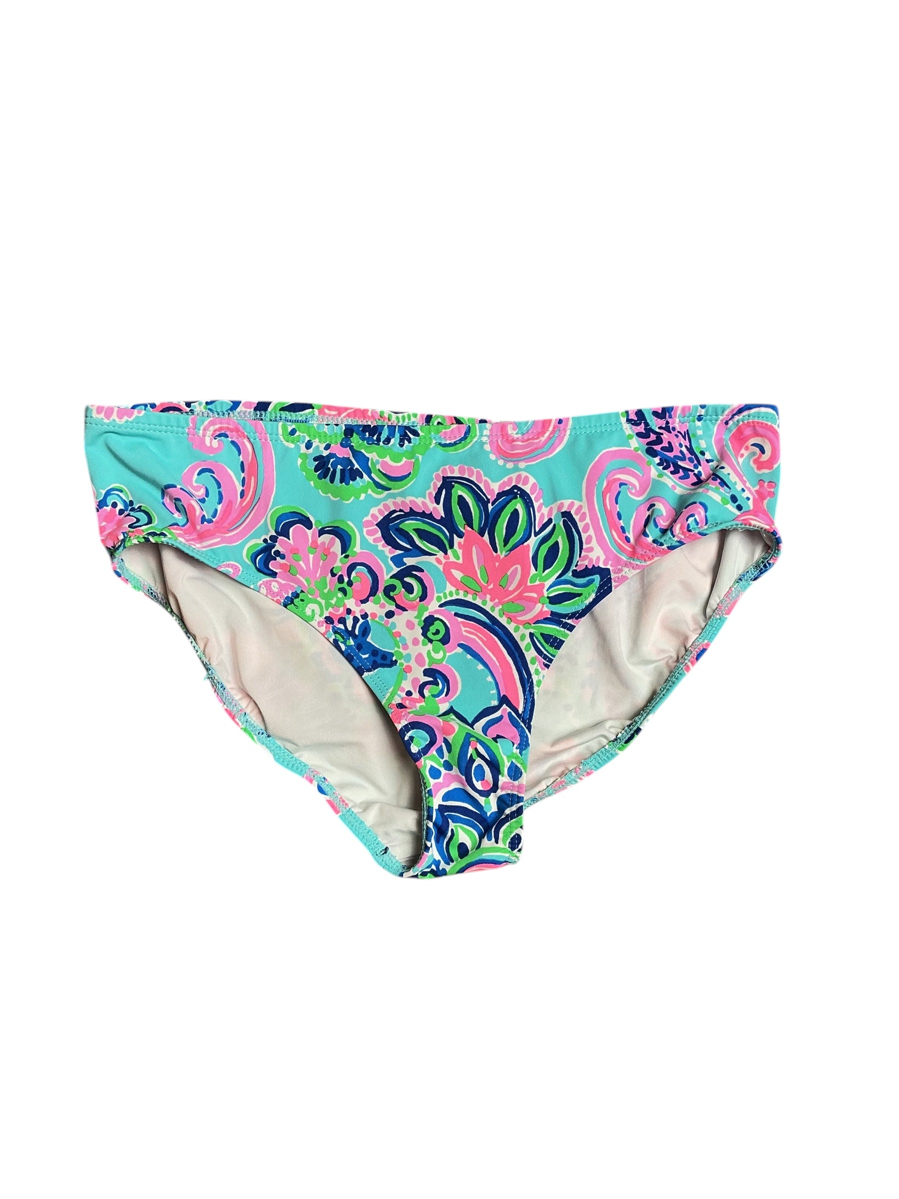 Lilly Pulitzer Lagoon Sarong Hipster Bikini Bottom - Blue Ibiza Aqua La Vista - Size 14