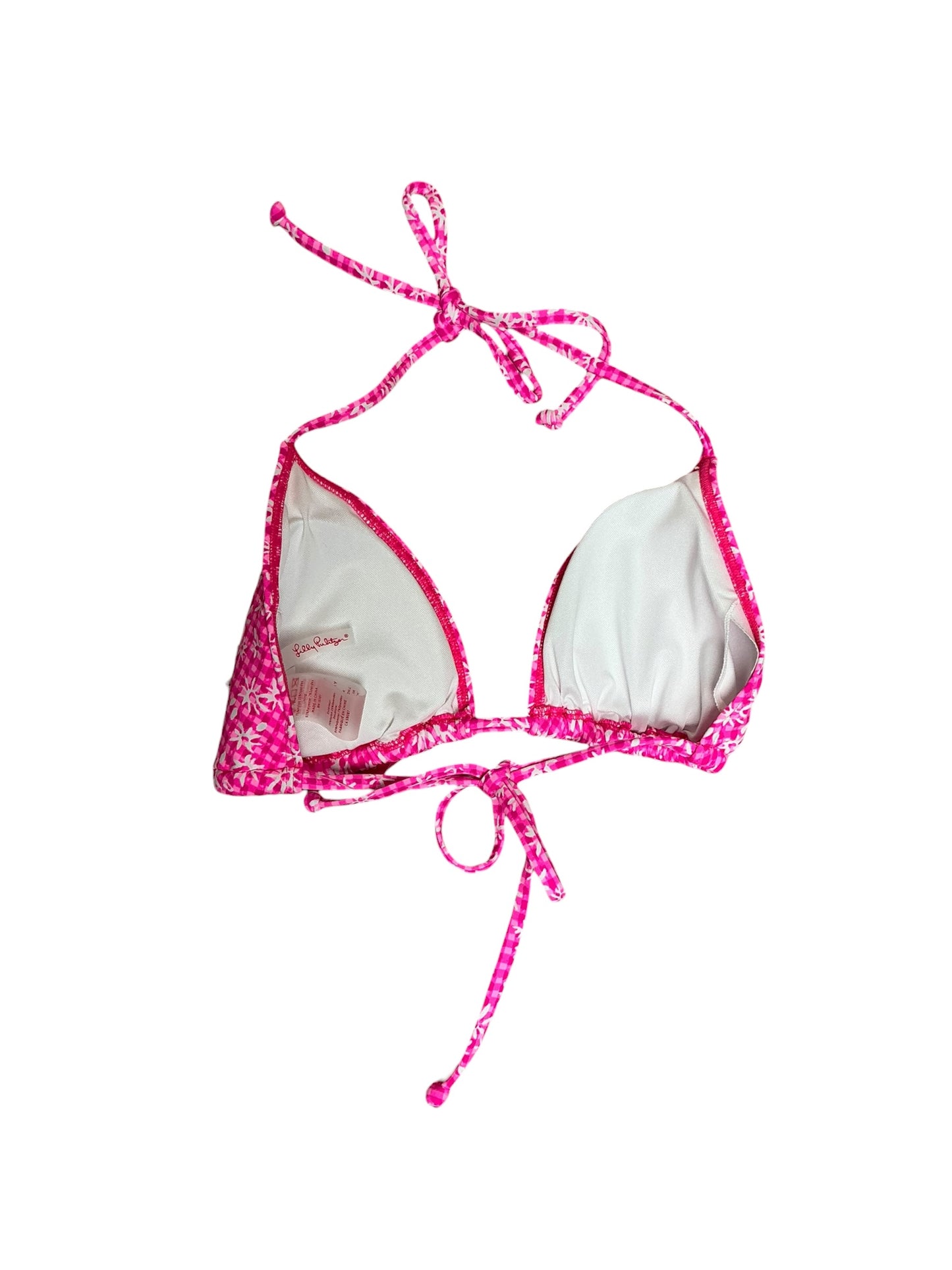 Lilly Pulitzer NWT Jamya Bikini Top Aura Pink Check You Out - Size 12