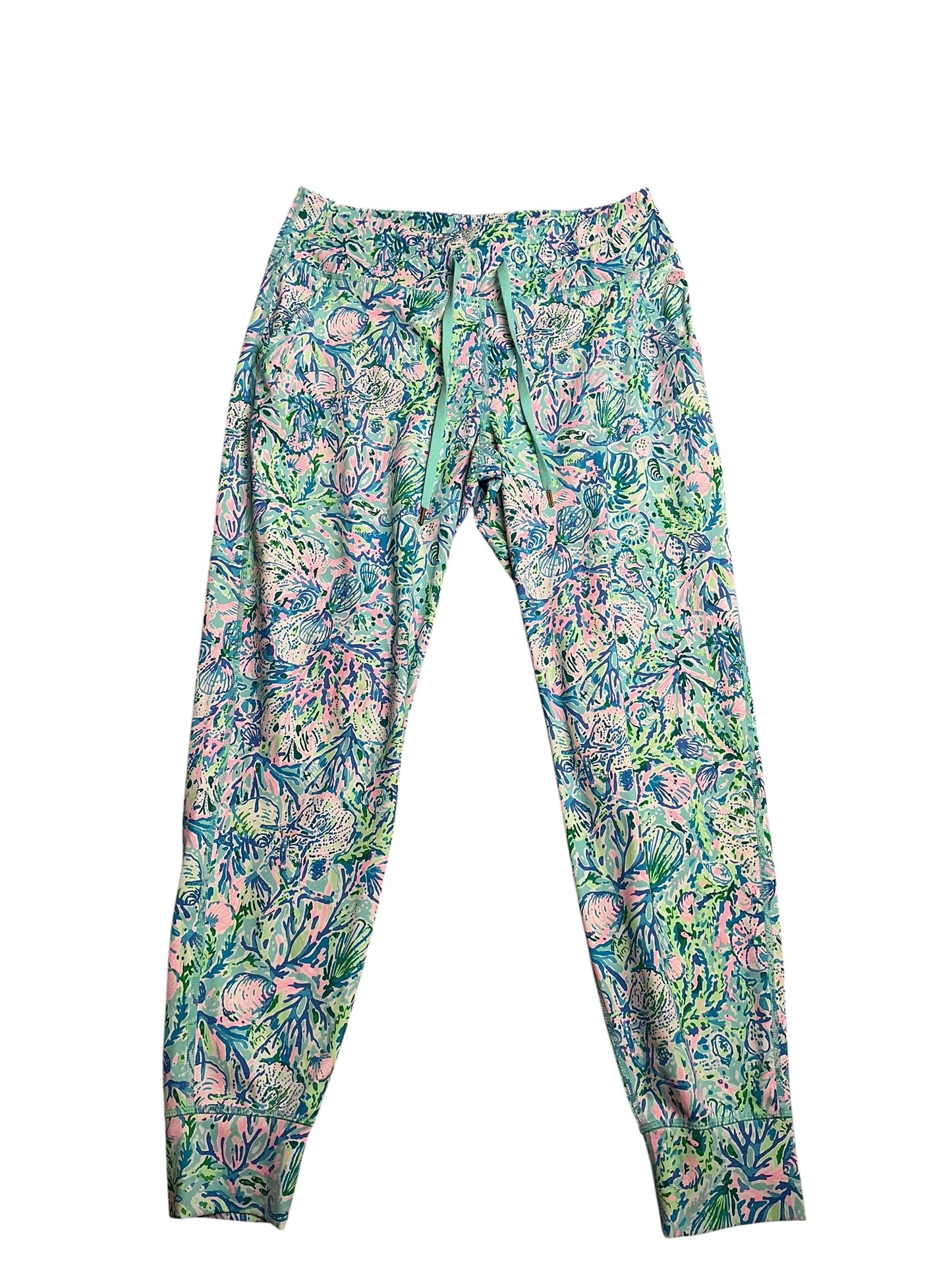Lilly Pulitzer- Luxletic Island Mid-Rise Jogger Surf Blue Soleil It On Me Size L