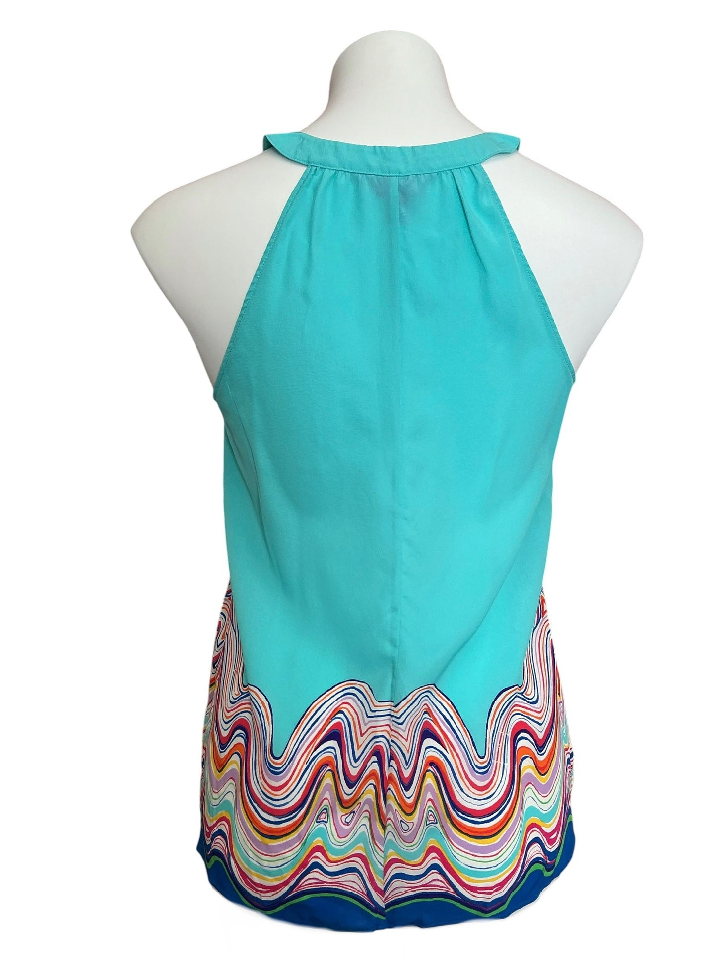 Lilly Pulitzer Rogan Silk Halter Top Shorely Blue Catch The Stripe - Size S