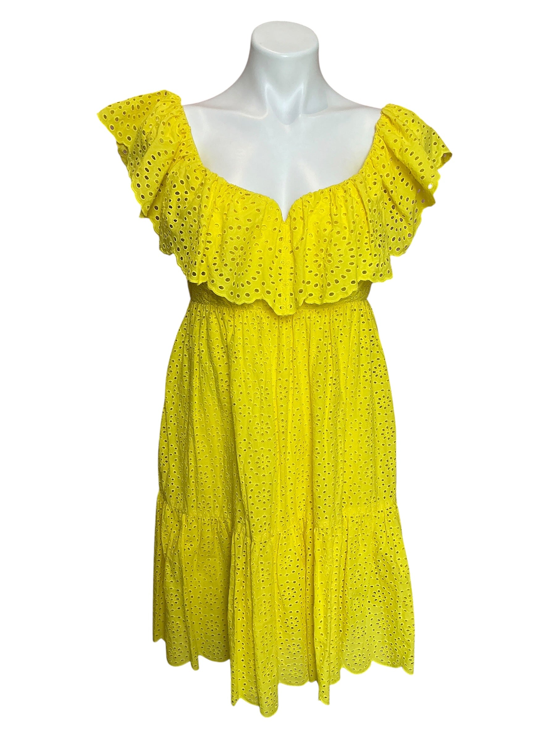 Lilly Pulitzer Asteria Dress Resort Yellow Daisy Dreams Eyelet - Size 6