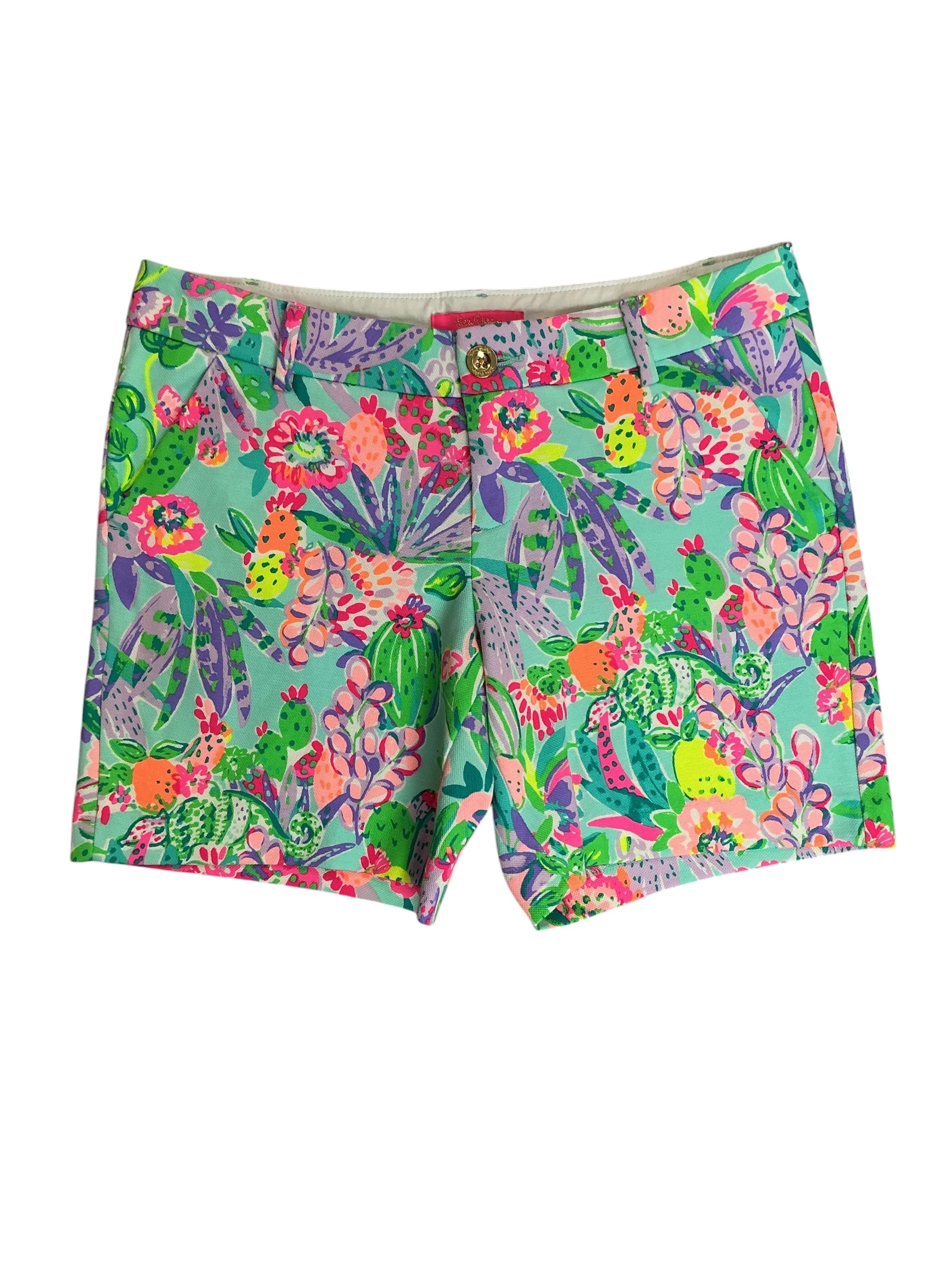 Lilly Pulitzer Jayne Knit Shorts Me And My Zesty - Size 6